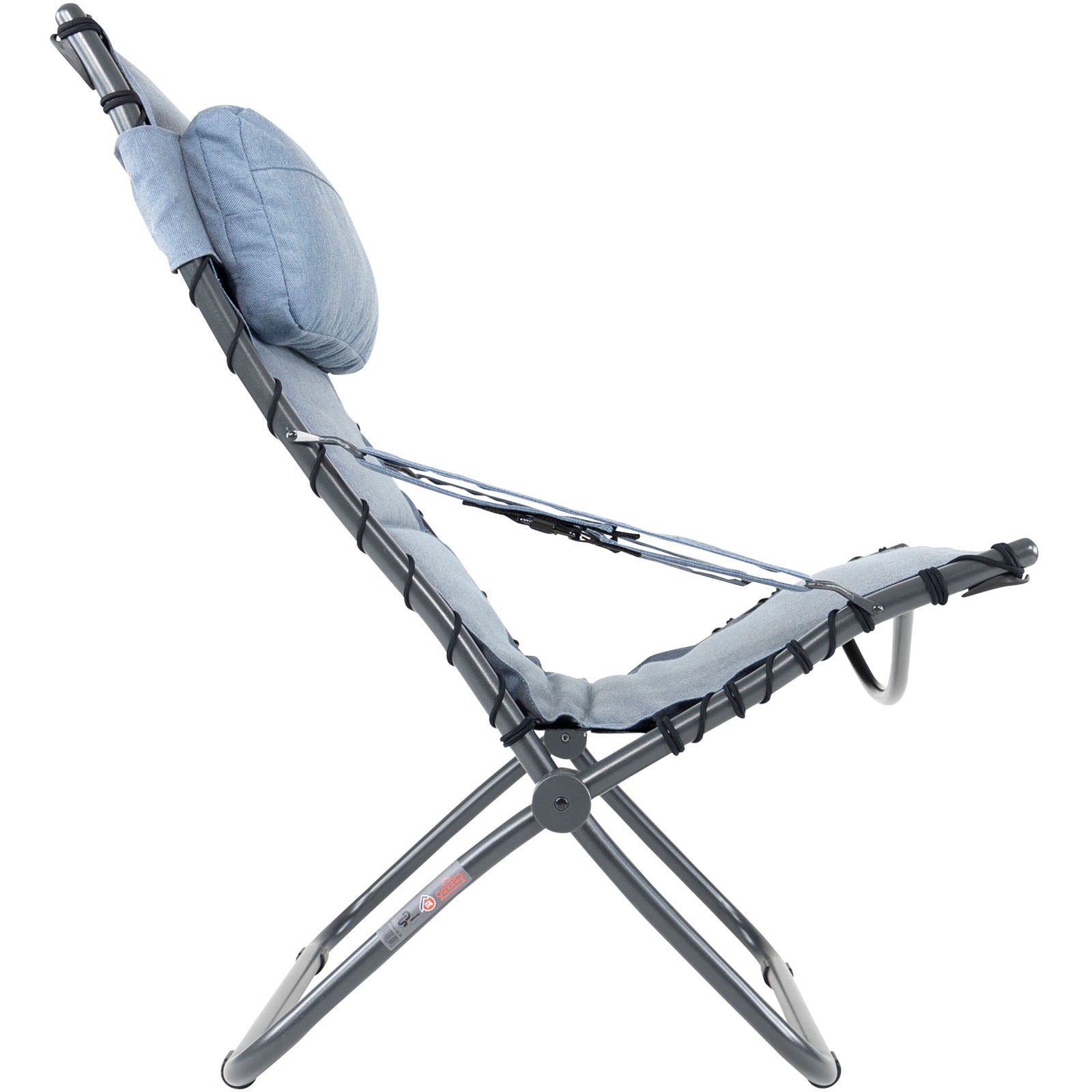 Chaise de camping CRESPO AP 262 Tex Comfort Chaise longue de jardin pliante en aluminium
