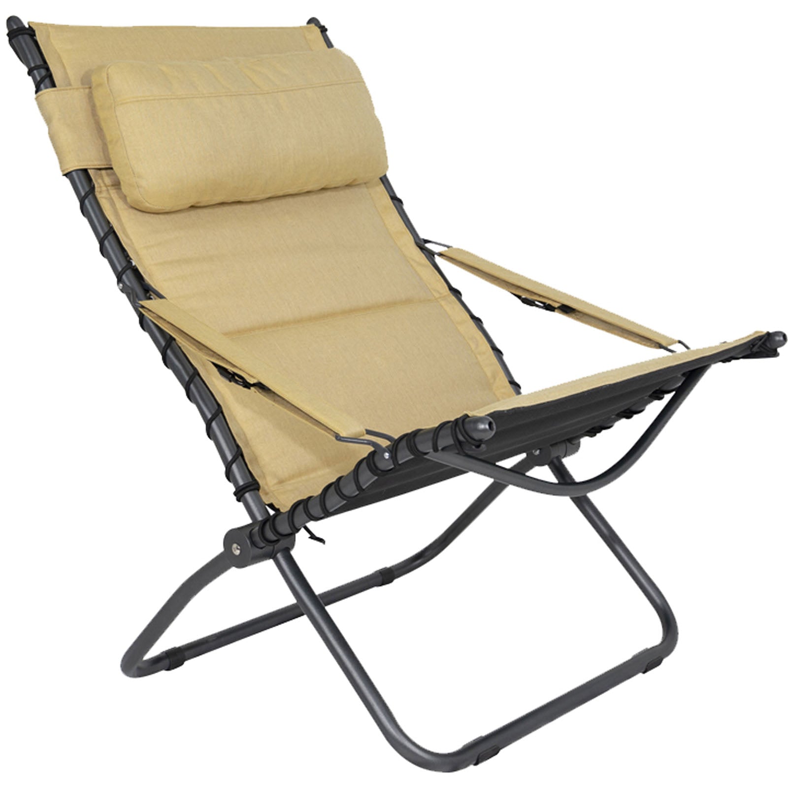 Chaise de camping CRESPO AP 262 Tex Comfort Chaise longue de jardin pliante en aluminium