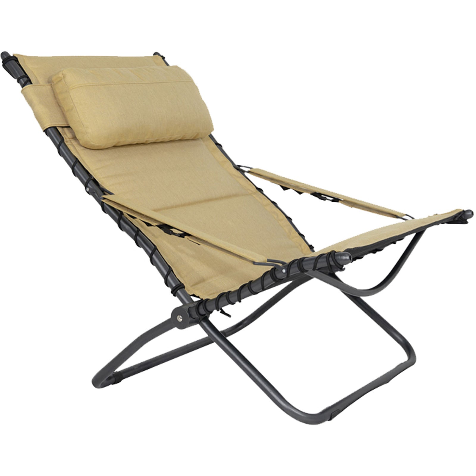 Chaise de camping CRESPO AP 262 Tex Comfort Chaise longue de jardin pliante en aluminium