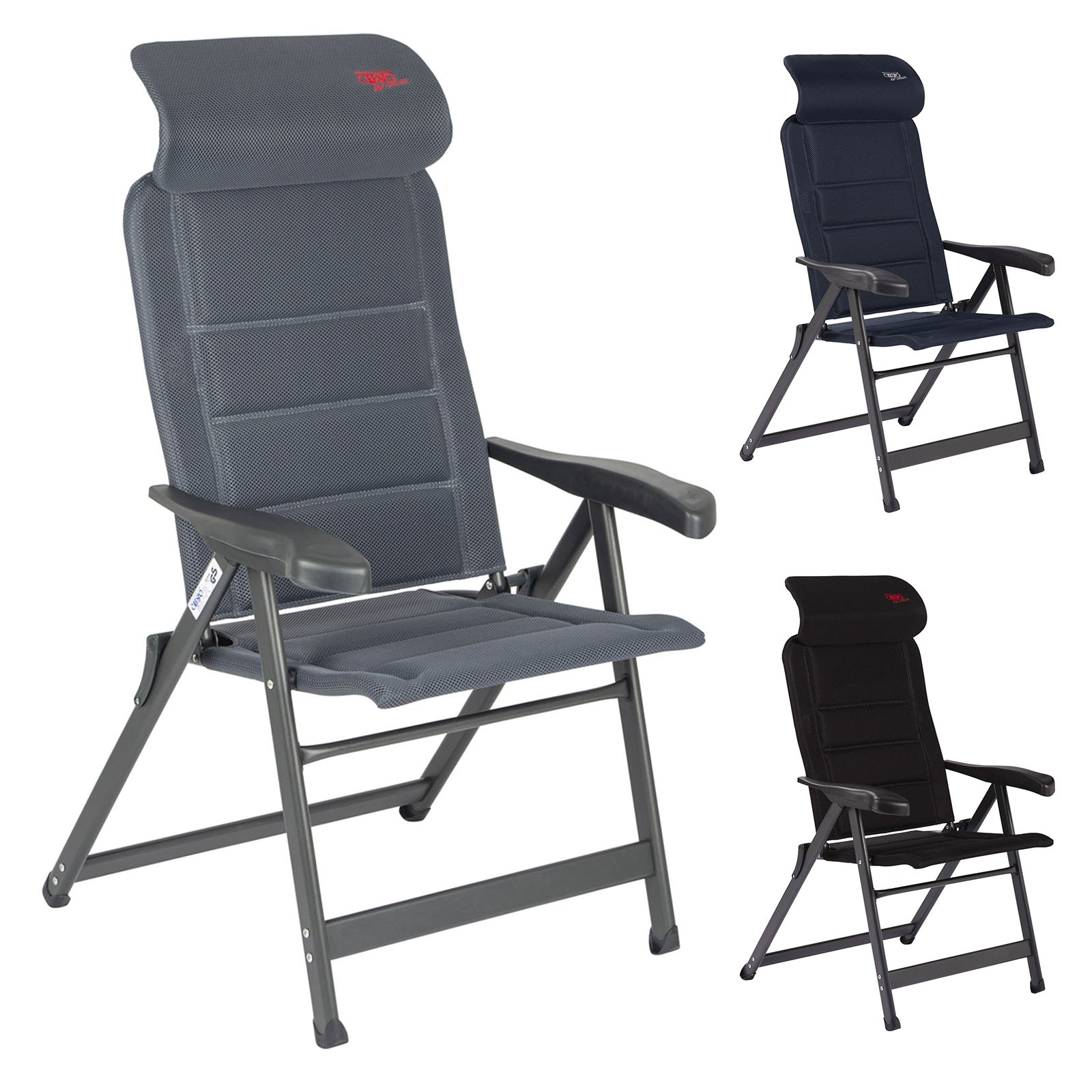 CRESPO Garden Chair AP 235 Air Deluxe Compact Camping Lounger Chair Folding Chair Alu