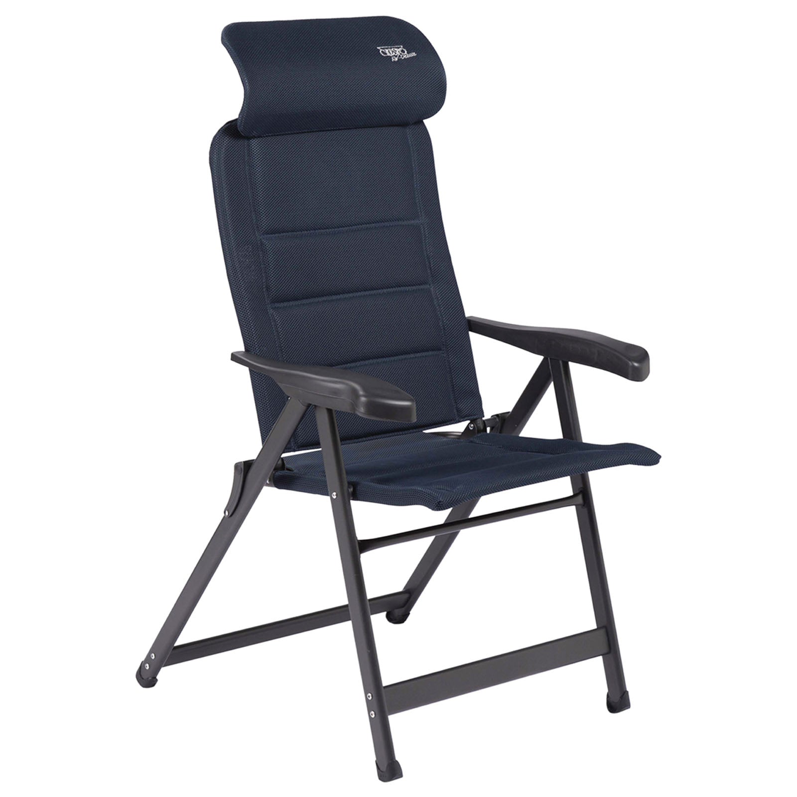 Chaise de camping CRESPO AP 237 Air Deluxe Chaise longue de jardin pliante en aluminium 140 kg