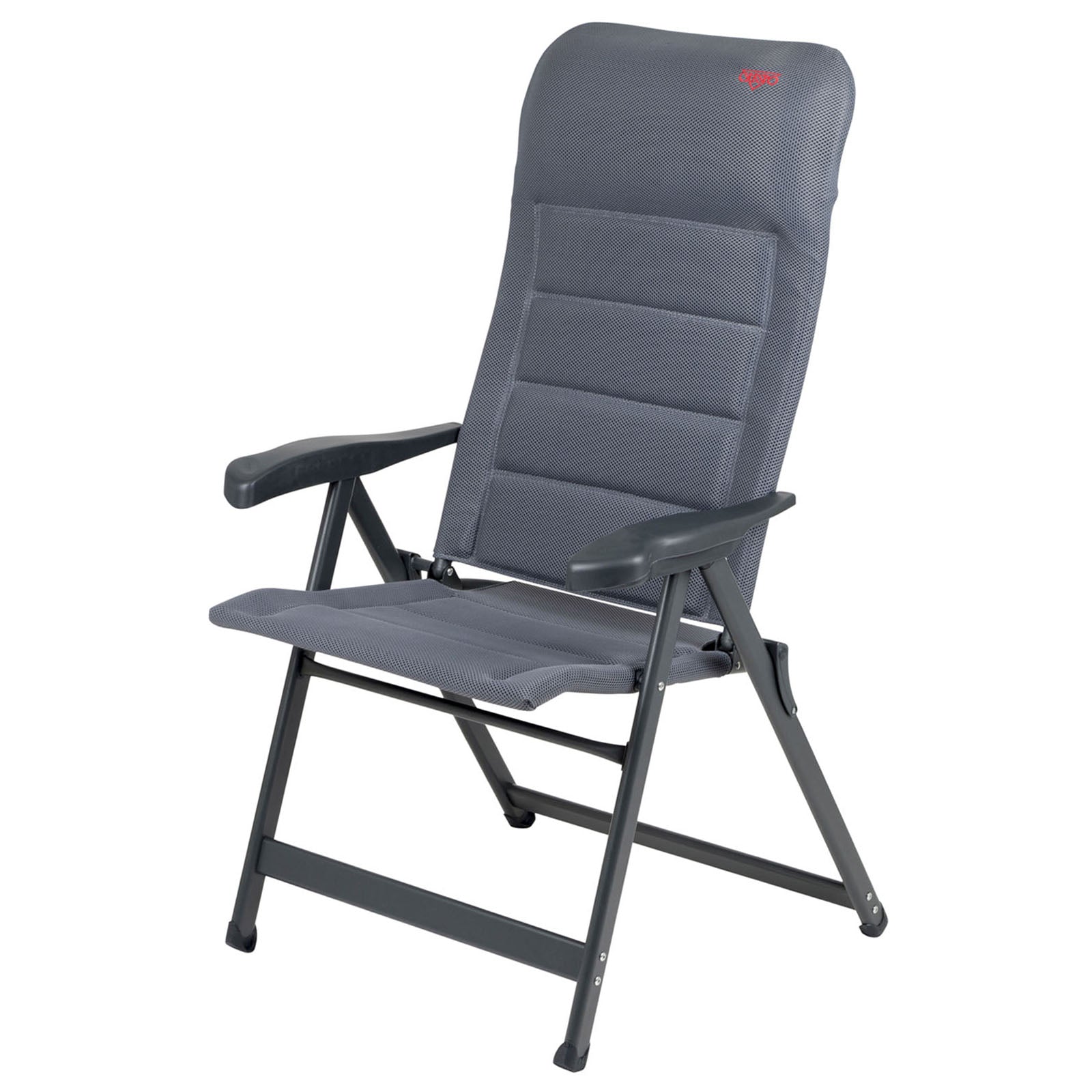 Chaise de jardin pliante CRESPO AP237, fauteuil de camping à dossier haut, pliable en aluminium