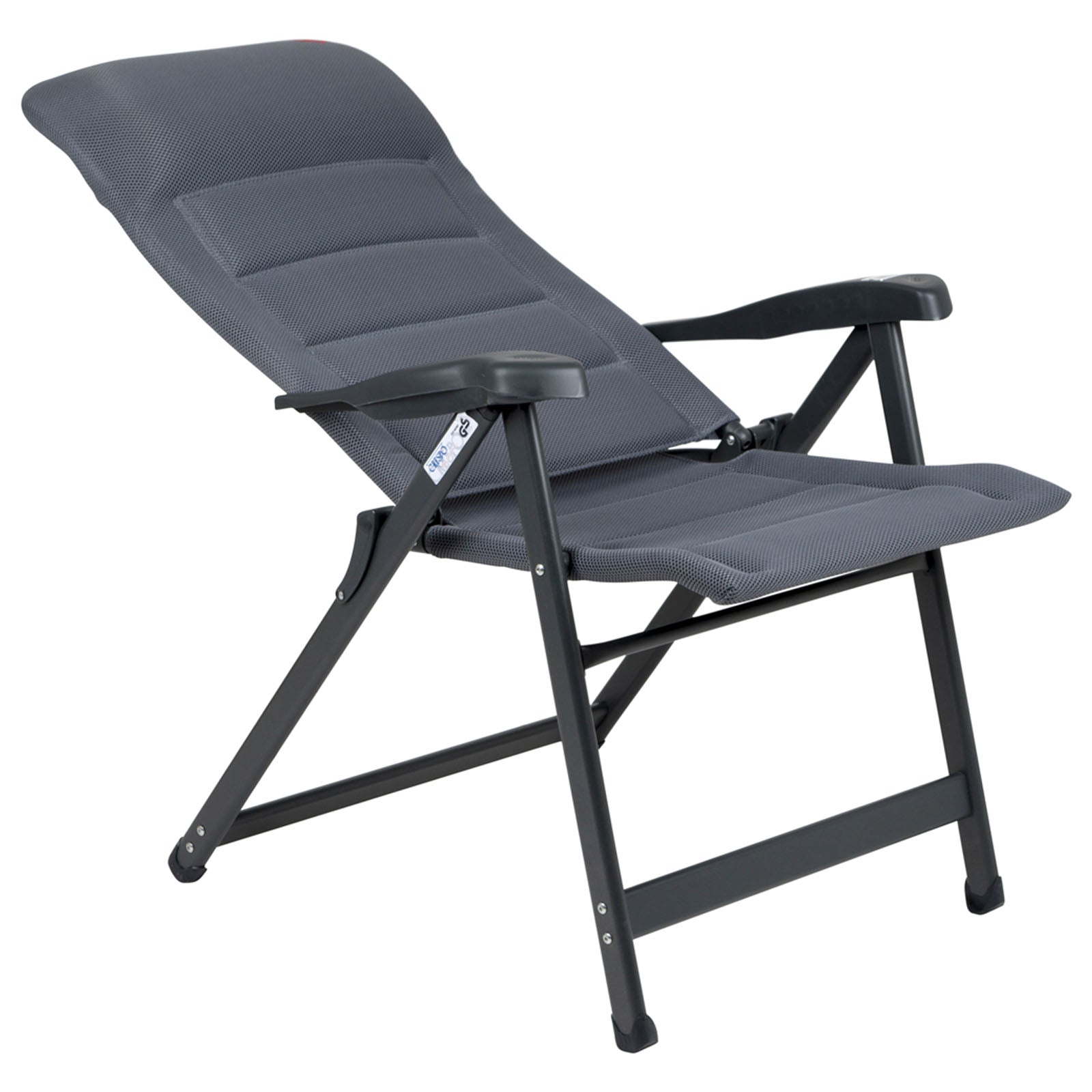 Chaise de jardin pliante CRESPO AP237, fauteuil de camping à dossier haut, pliable en aluminium