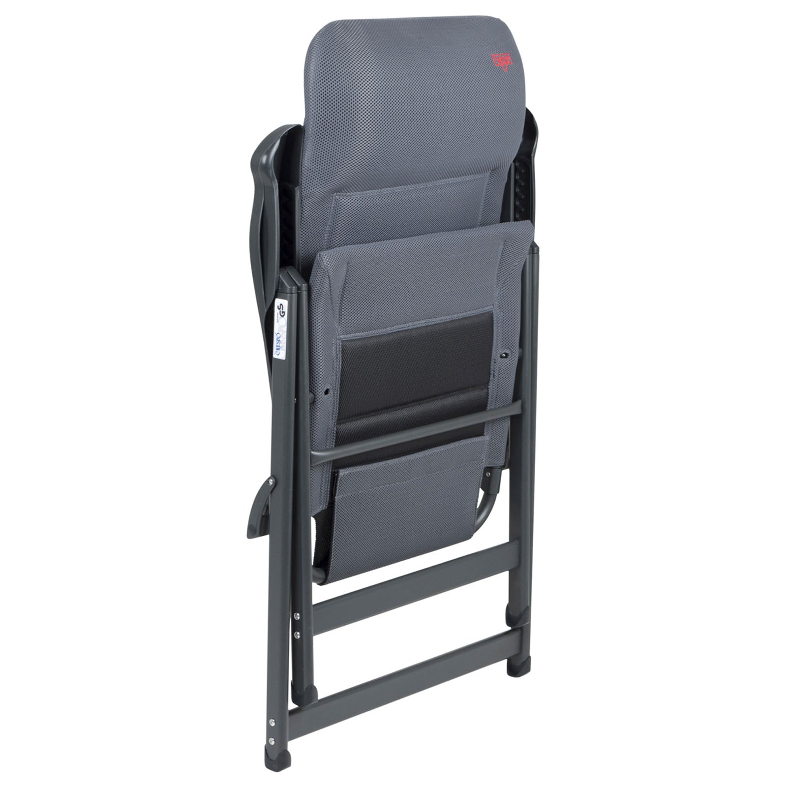 Chaise de jardin pliante CRESPO AP237, fauteuil de camping à dossier haut, pliable en aluminium