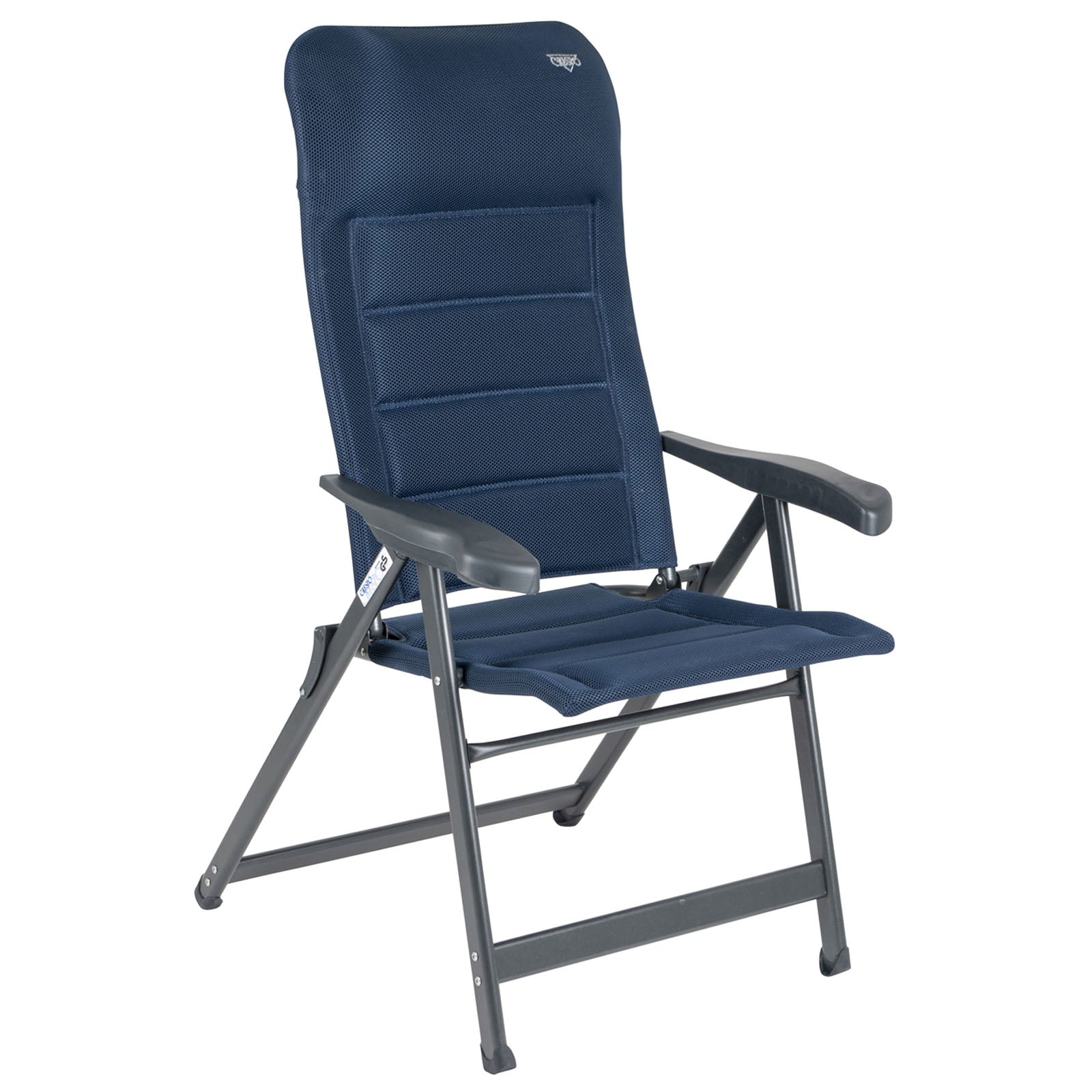 Chaise de jardin pliante CRESPO AP237, fauteuil de camping à dossier haut, pliable en aluminium