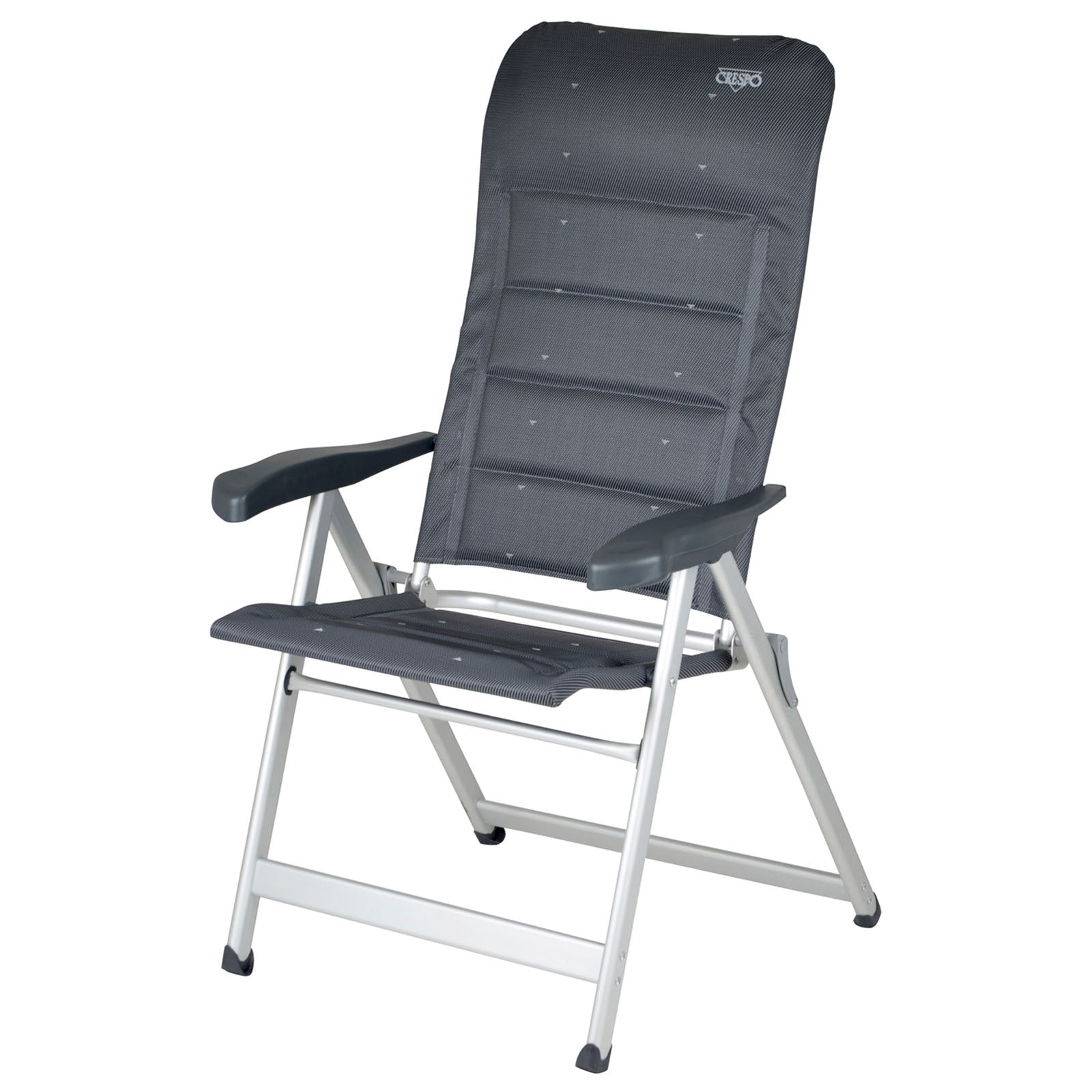 Chaise de jardin pliante de luxe CRESPO AL 237, fauteuil de camping, chaise longue, pliable en aluminium