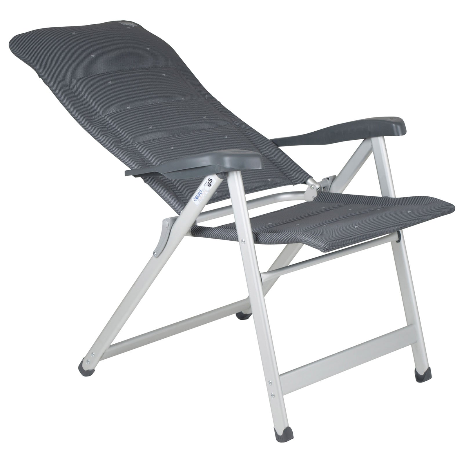 Chaise de jardin pliante de luxe CRESPO AL 237, fauteuil de camping, chaise longue, pliable en aluminium