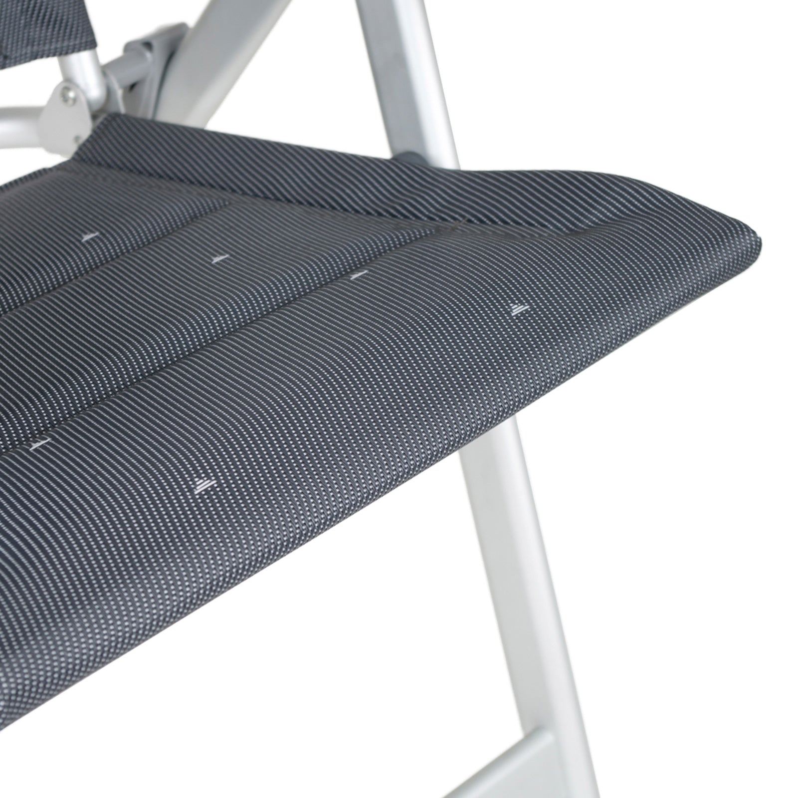 Chaise de jardin pliante de luxe CRESPO AL 237, fauteuil de camping, chaise longue, pliable en aluminium