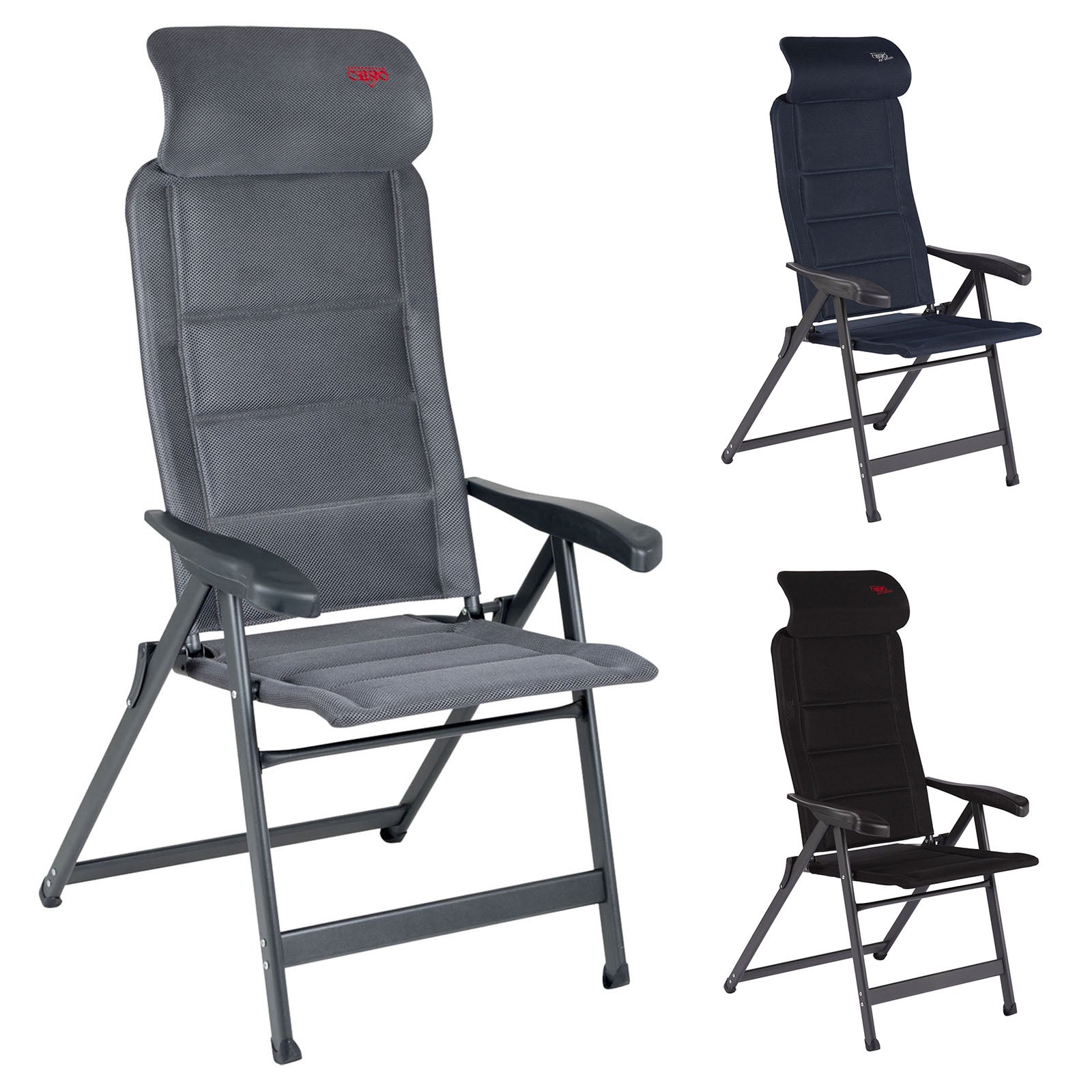 CRESPO Garden Chair AP 240 Air Deluxe Compact Camping Lounger Chair Folding Chair Alu