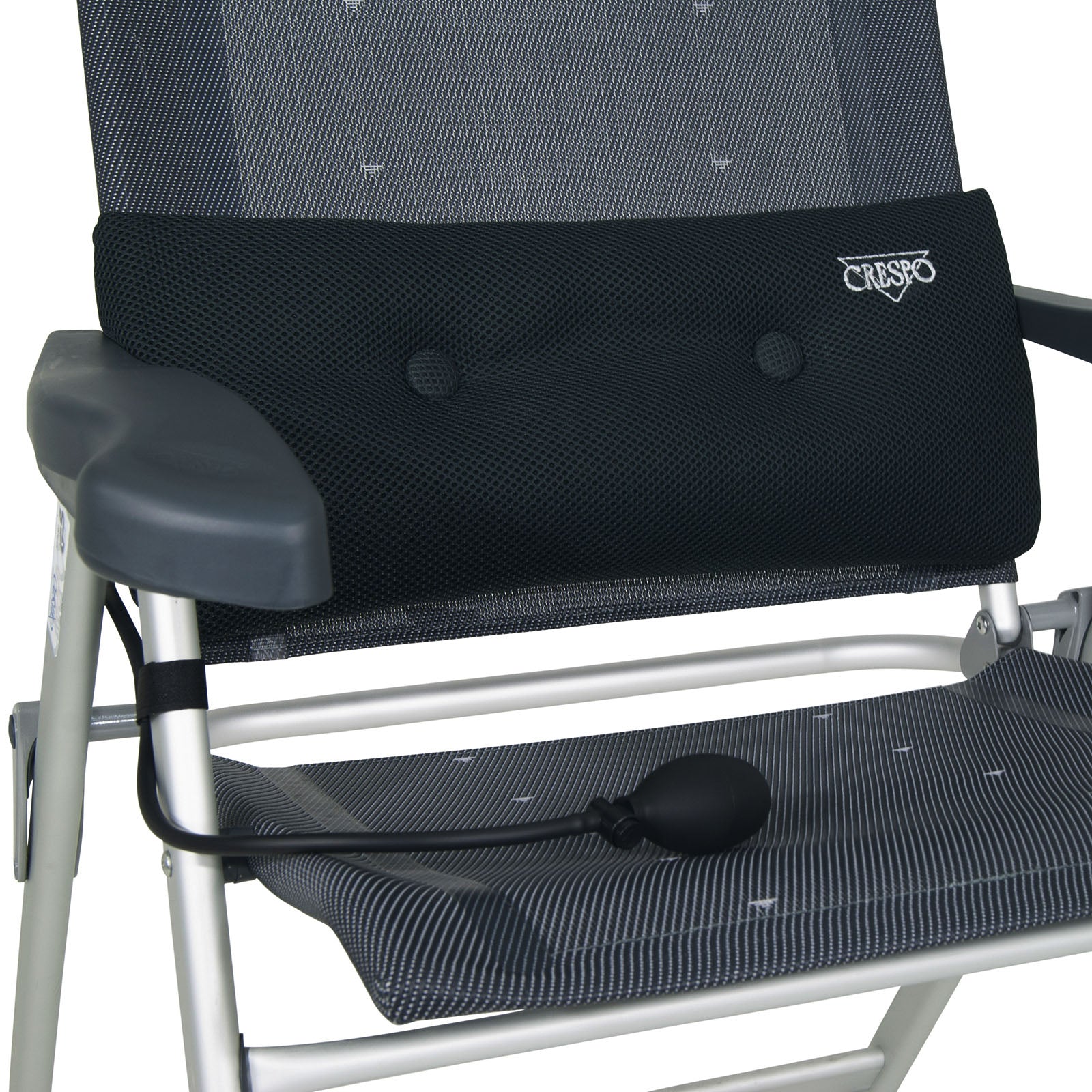 Coussin de chaise pliante de camping CRESPO Lumbar Support Air Elite pour vertèbres lombaires et lordose