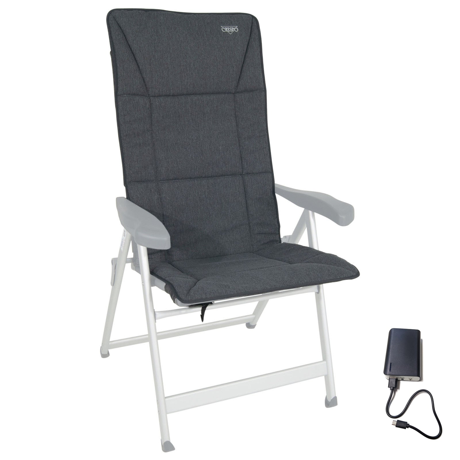 CRESPO high-back garden chair cushion HC 237 camping seat cushion heatable battery