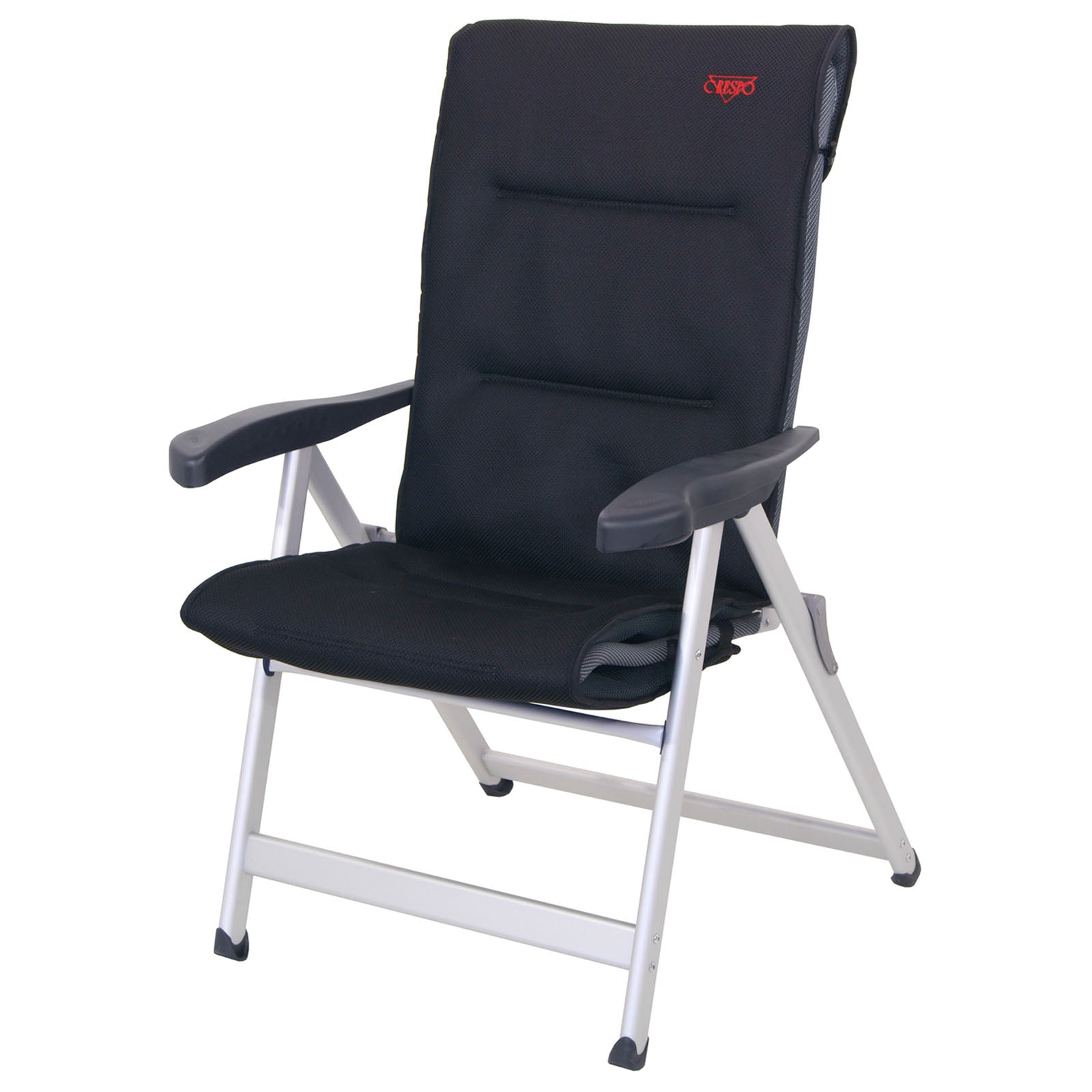 Chaise pliante CRESPO 3D avec coussin d'assise rembourré, dossier haut, chaise de jardin et de camping avec coussin