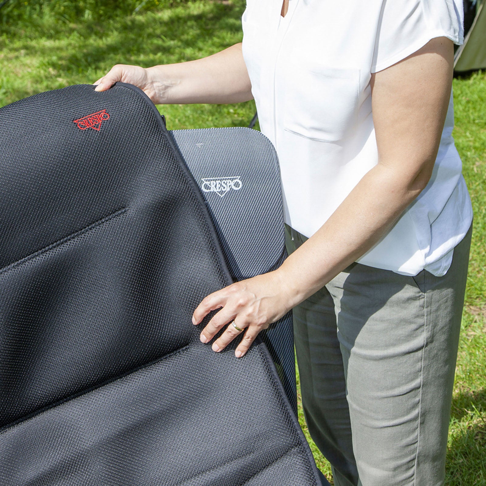 CRESPO Klappstuhl 3D Polster Sitz Auflage Hochlehner Garten Camping Stuhl Kissen