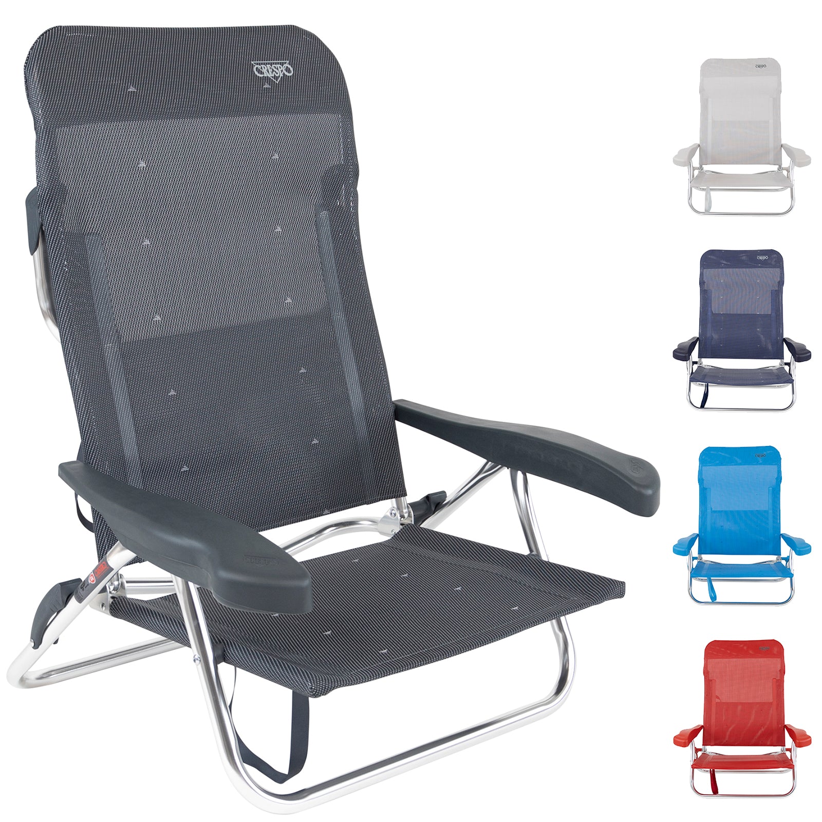 CRESPO Camping Chair AL221 Camping Garden Beach Lounger Chair Folding Chair Foldable