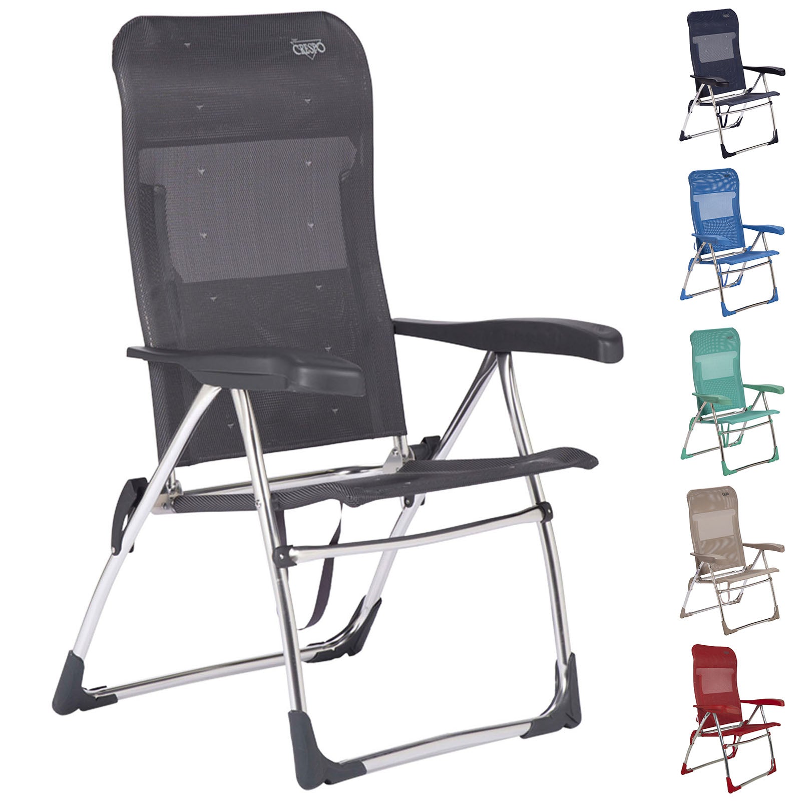 Chaise de plage CRESPO AL 206 chaise longue de jardin de camping chaise pliante pliable en aluminium