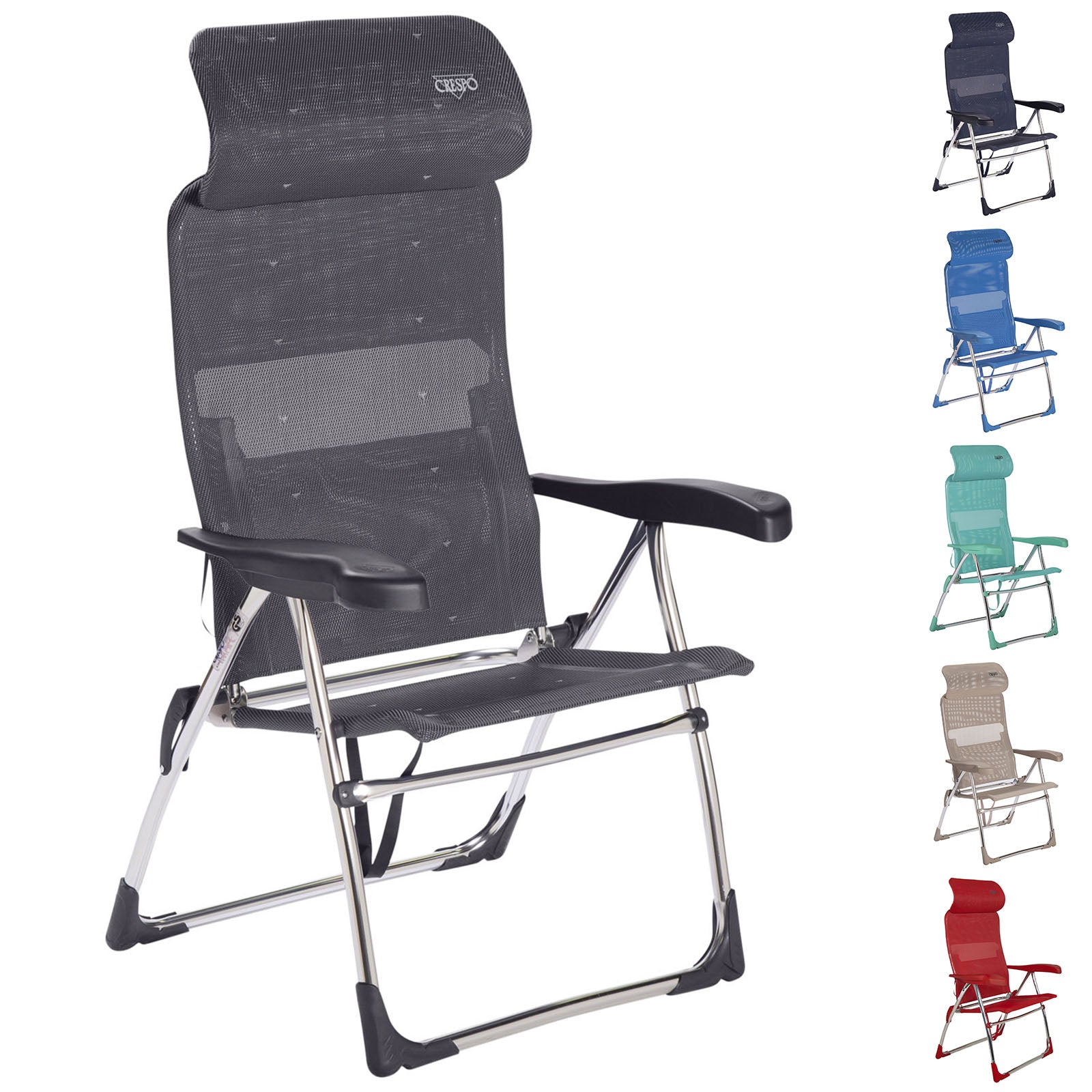 Chaise de plage CRESPO AL 206 Chaise longue de jardin compacte pour camping Chaise pliante pliable