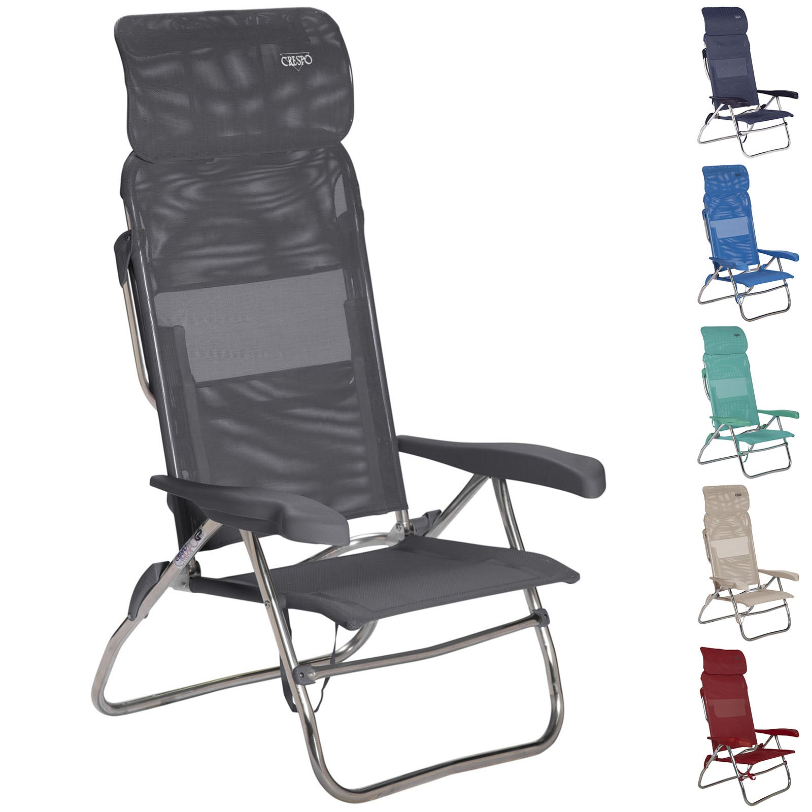 CRESPO Camping Stuhl AL 223 Compact Garten Liege Stuhl Klappstuhl Klappbar Alu