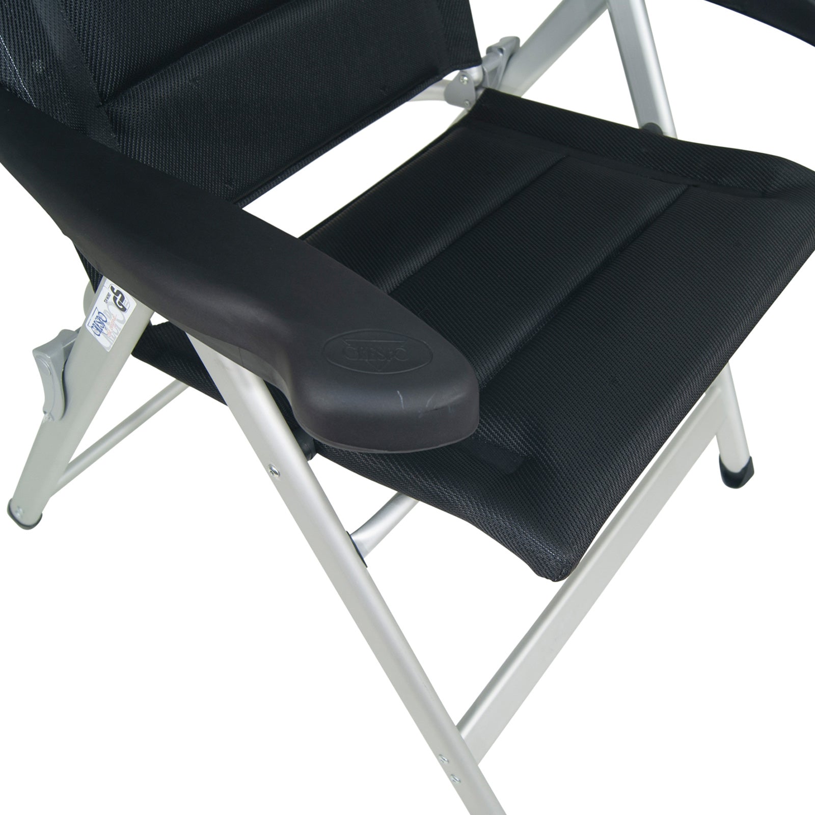 Chaise de jardin pliante de luxe CRESPO AL 237, fauteuil de camping, chaise longue, pliable en aluminium