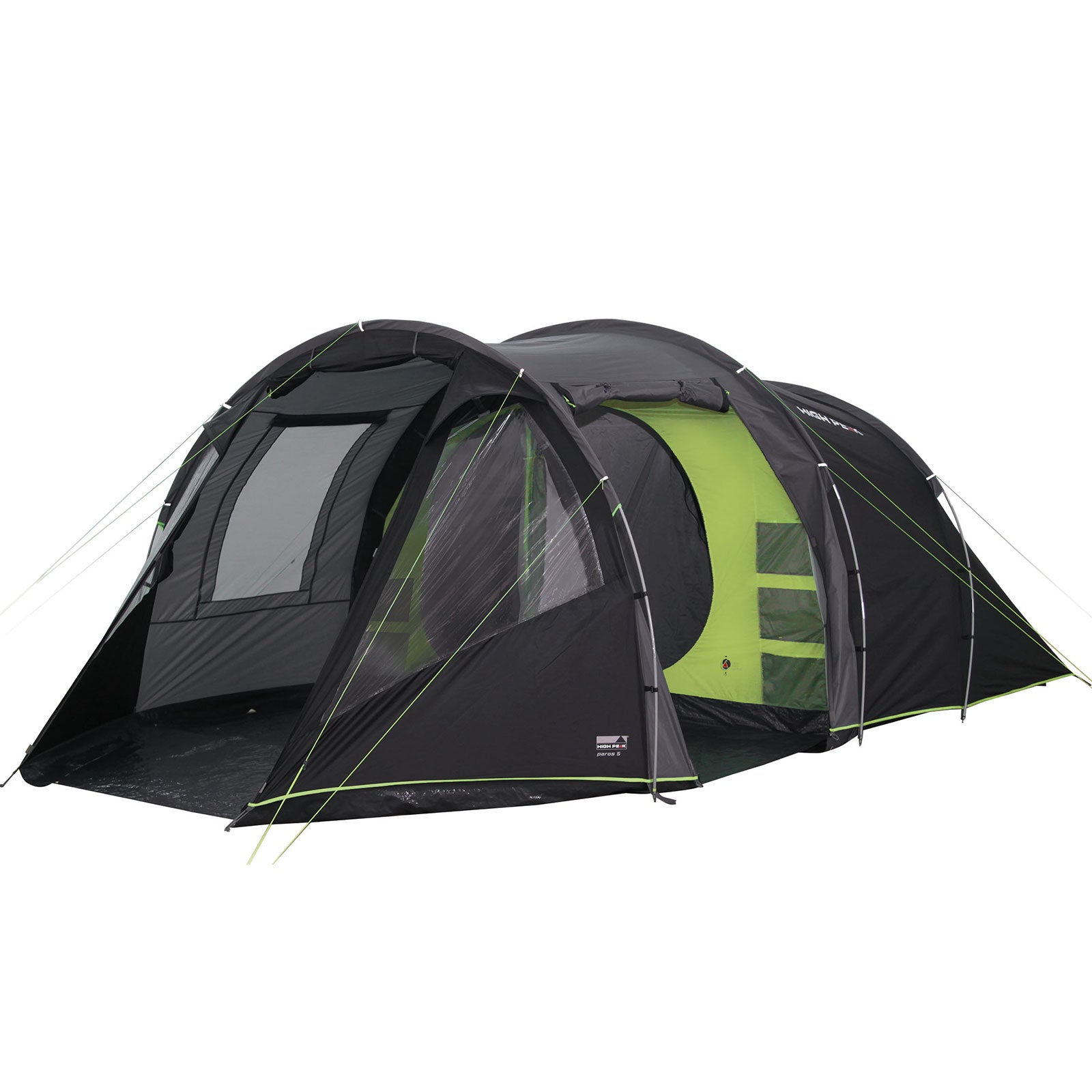 HIGH PEAK Tunnelzelt Paros 5 Personen Camping Familien Zelt 2 Kabinen