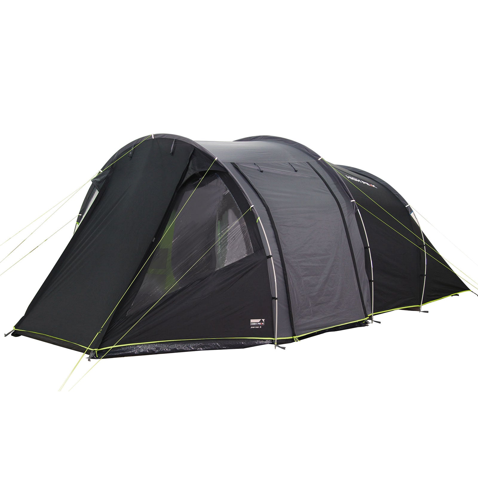 HIGH PEAK tunnel tent Paros 5 people camping family tent 2 cabins vestibule