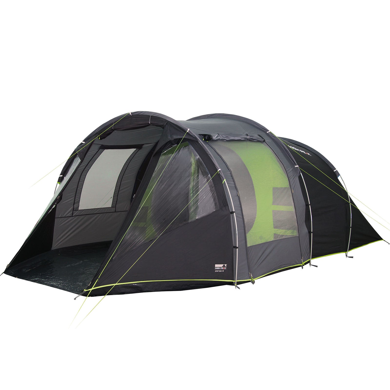 HIGH PEAK tunnel tent Paros 5 people camping family tent 2 cabins vestibule
