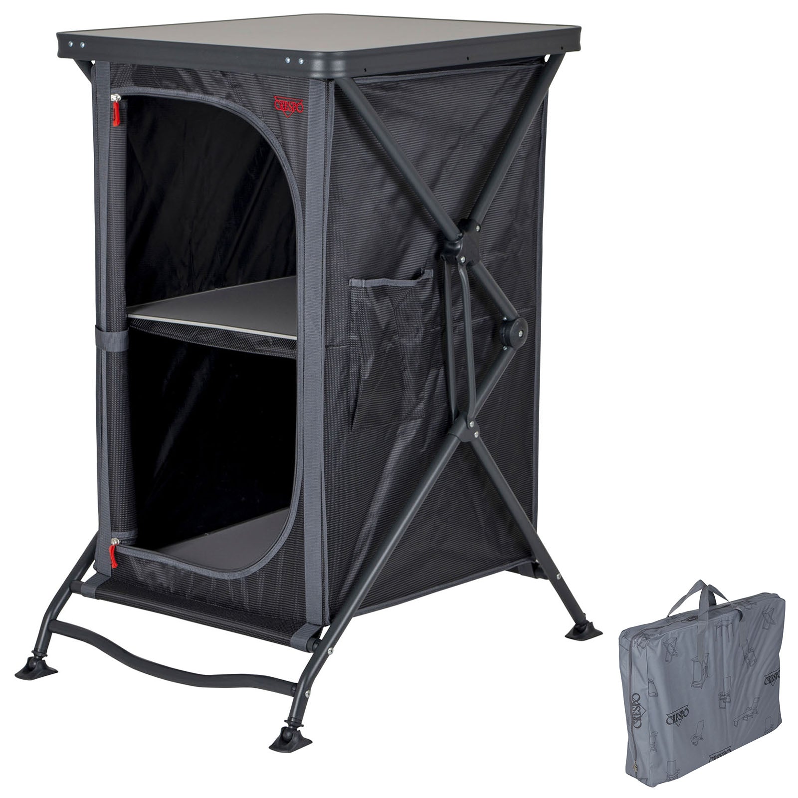 CRESPO Camping Kitchen AP 103 Folding Cupboard Table Fabric Chest of Drawers Caravan Foldable