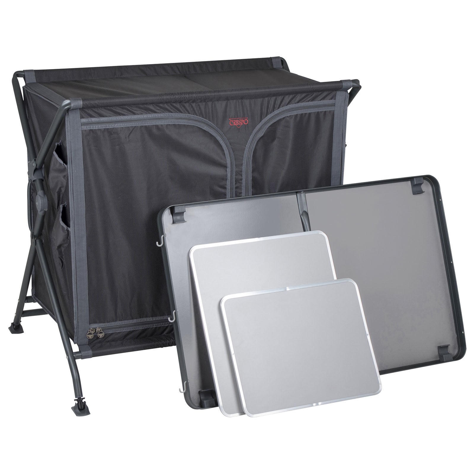 Cuisine de camping CRESPO AP 105, armoire pliante, table, commode en tissu, caravane pliable