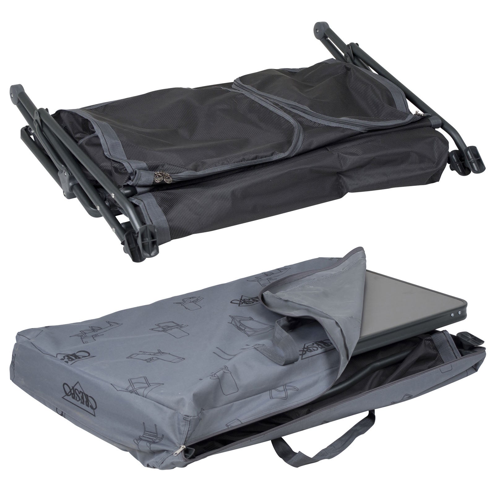 CRESPO Camping Küche AP 105 Falt Schrank Tisch Stoff Kommode Wohnwagen Faltbar