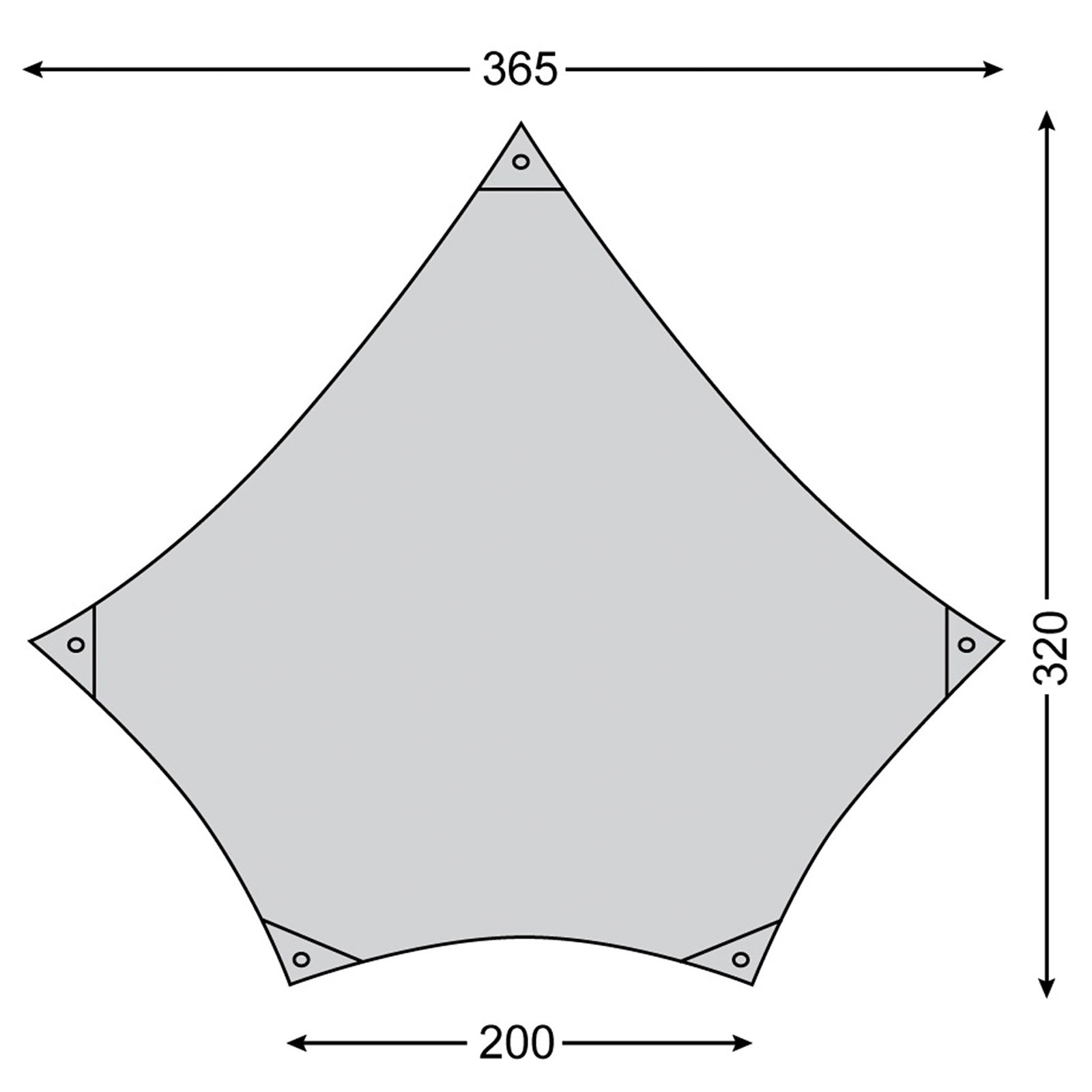 NORDISK Voss Diamond SI Tarp Sun Shade Camping Windbreak Front Tent Tarpaulin 3x3 m