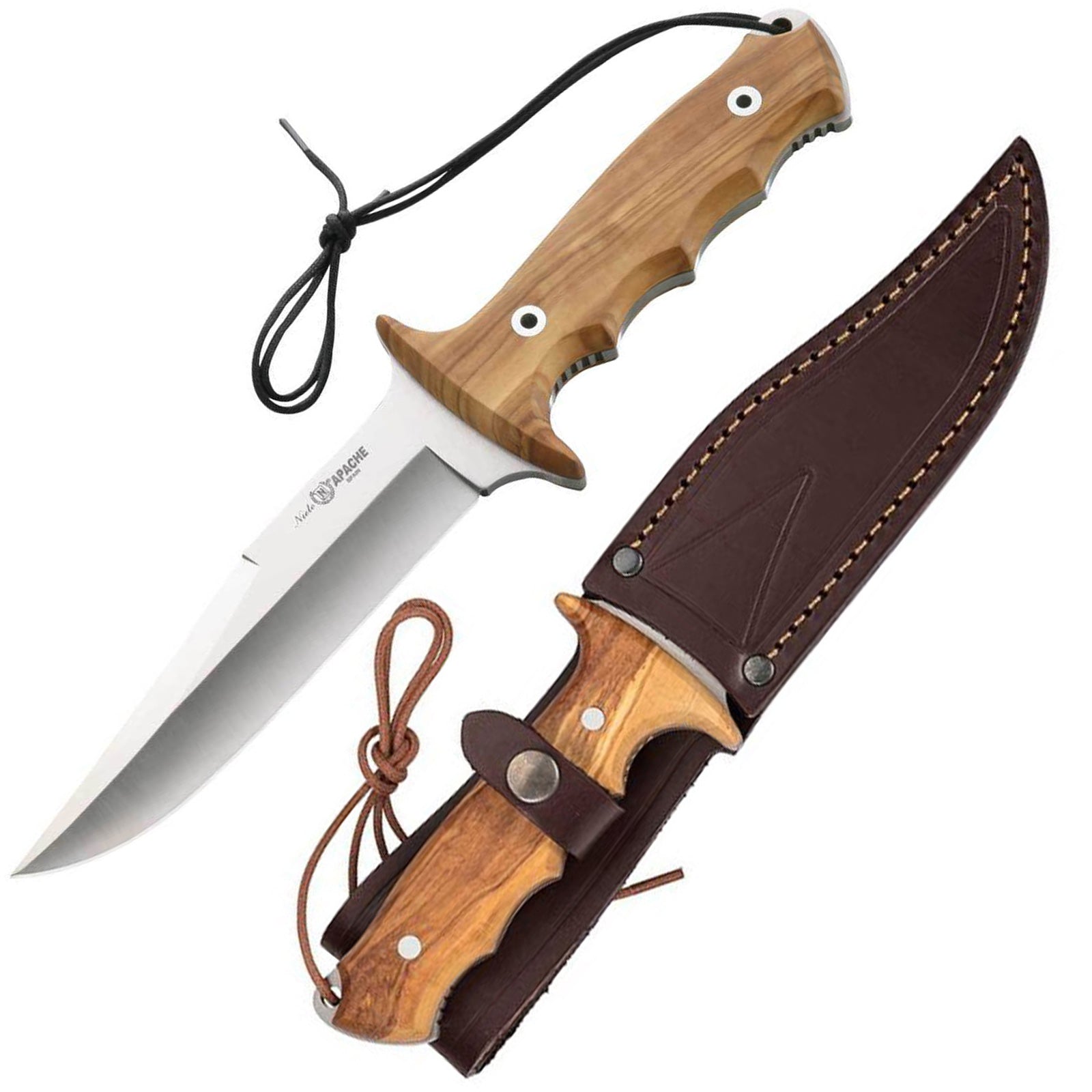 NIETO Bowie Messer Apache 1041 Gürtelmesser Full Tang Outdoor Olivenholz 15 cm