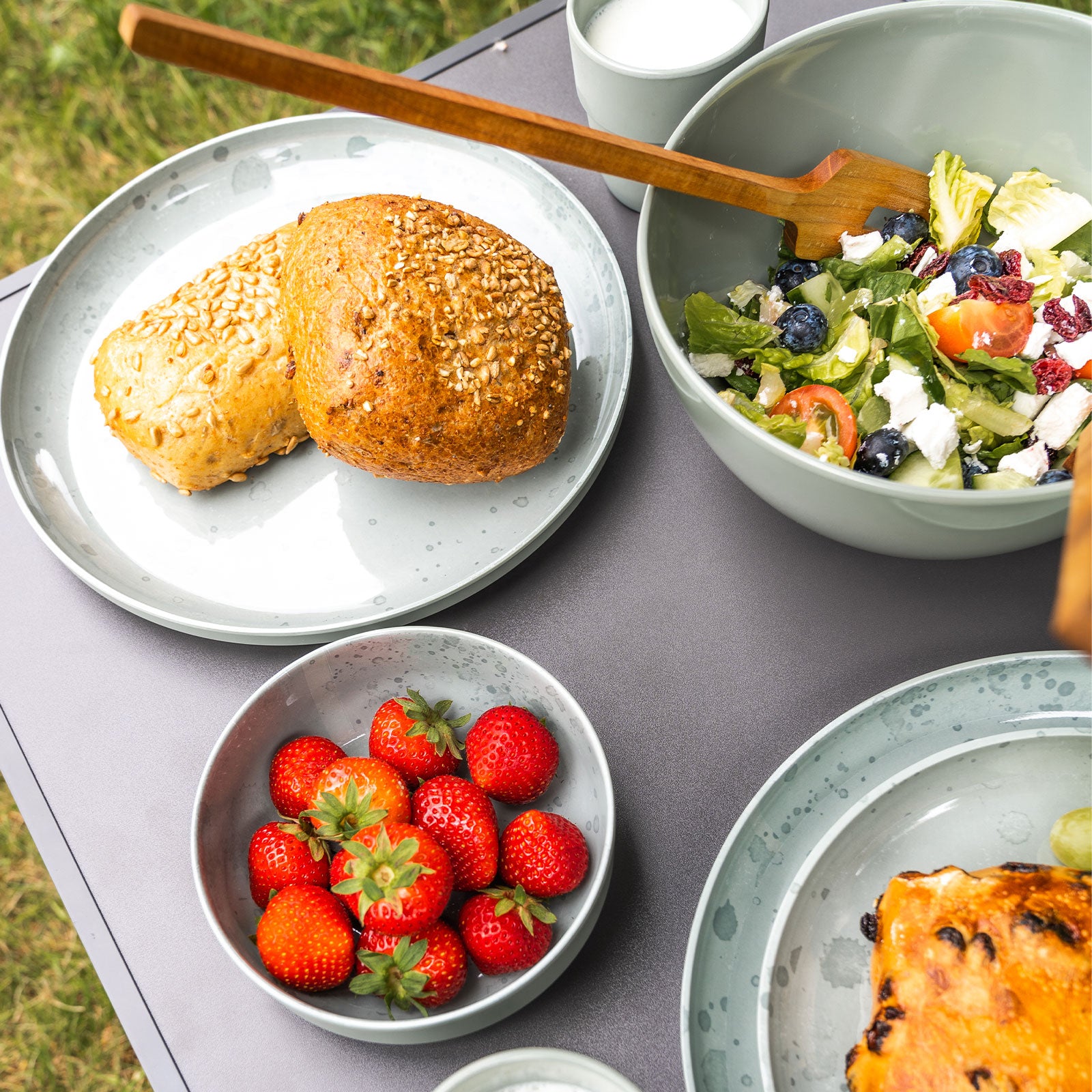 TRAVELLIFE Salat Schüssel Set Palma Camping Schalen Melamin Keramik Optik 6 tlg