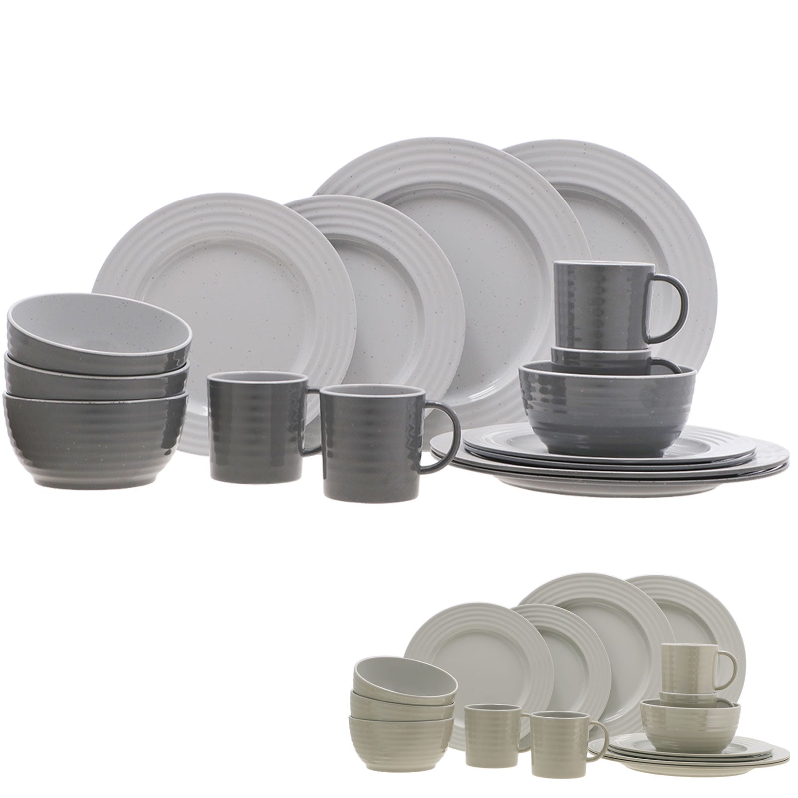 TRAVELLIFE Melamin Geschirr Set Palma Camping Glasierte Keramik Optik 16 teilig