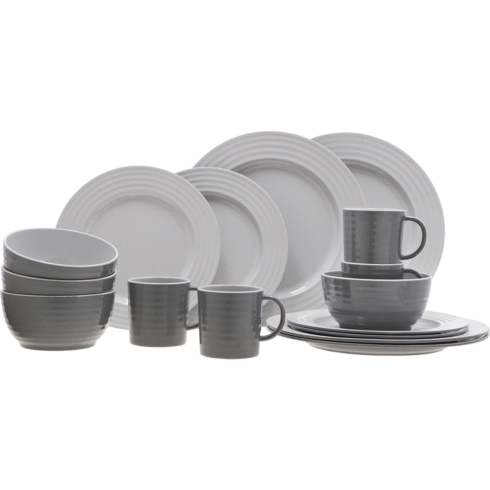 TRAVELLIFE Melamine Tableware Set Palma Camping Glazed Ceramic Look 16 pieces
