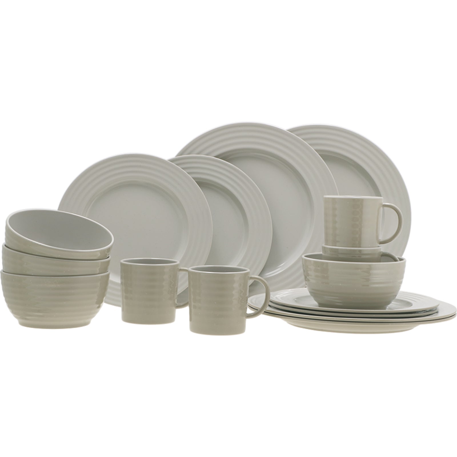 TRAVELLIFE Melamine Tableware Set Palma Camping Glazed Ceramic Look 16 pieces