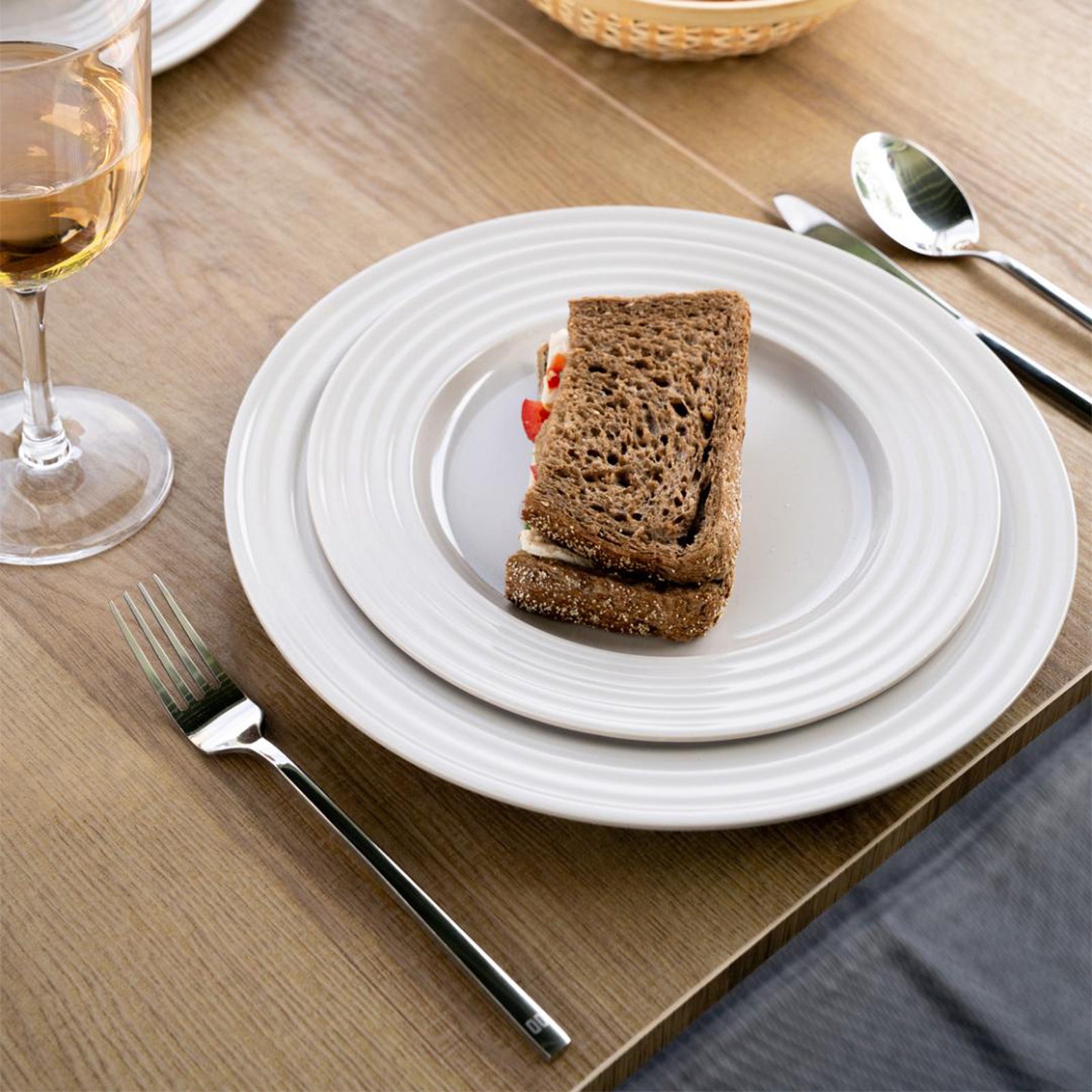 TRAVELLIFE Melamin Geschirr Set Palma Camping Glasierte Keramik Optik 16 teilig