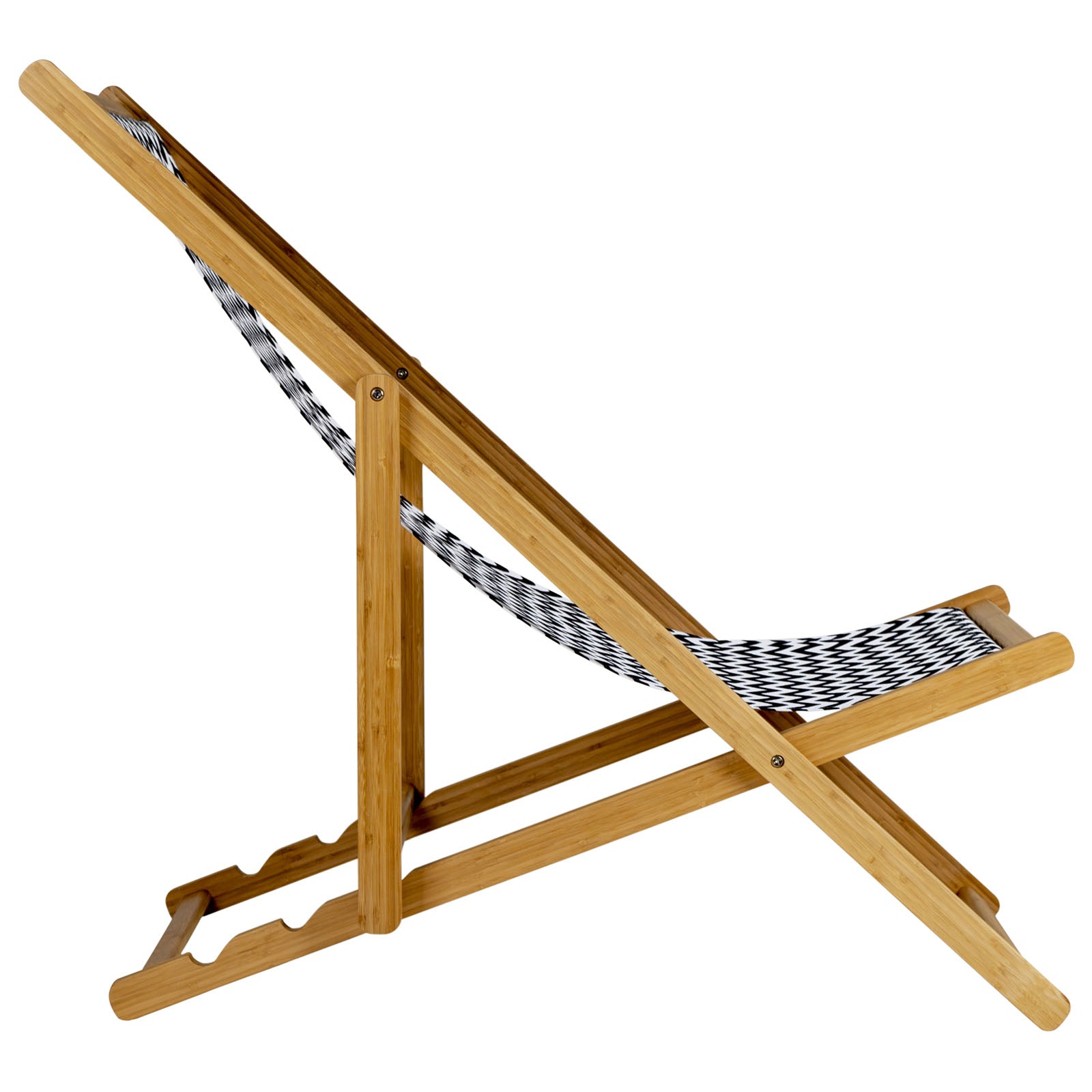 BO-CAMP Wooden Beach Lounger Chair Camping Chair Folding Chair Armchair Retro 3 Positions