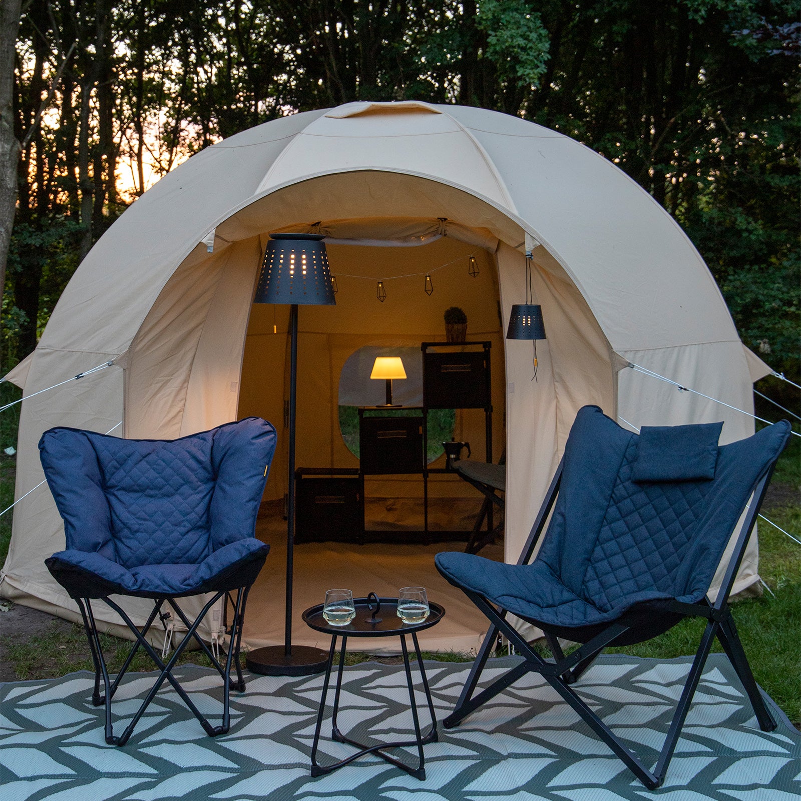 BO-CAMP Vlinderstoel Molfat Camping Tuin Loungestoel Fauteuil Klapstoel