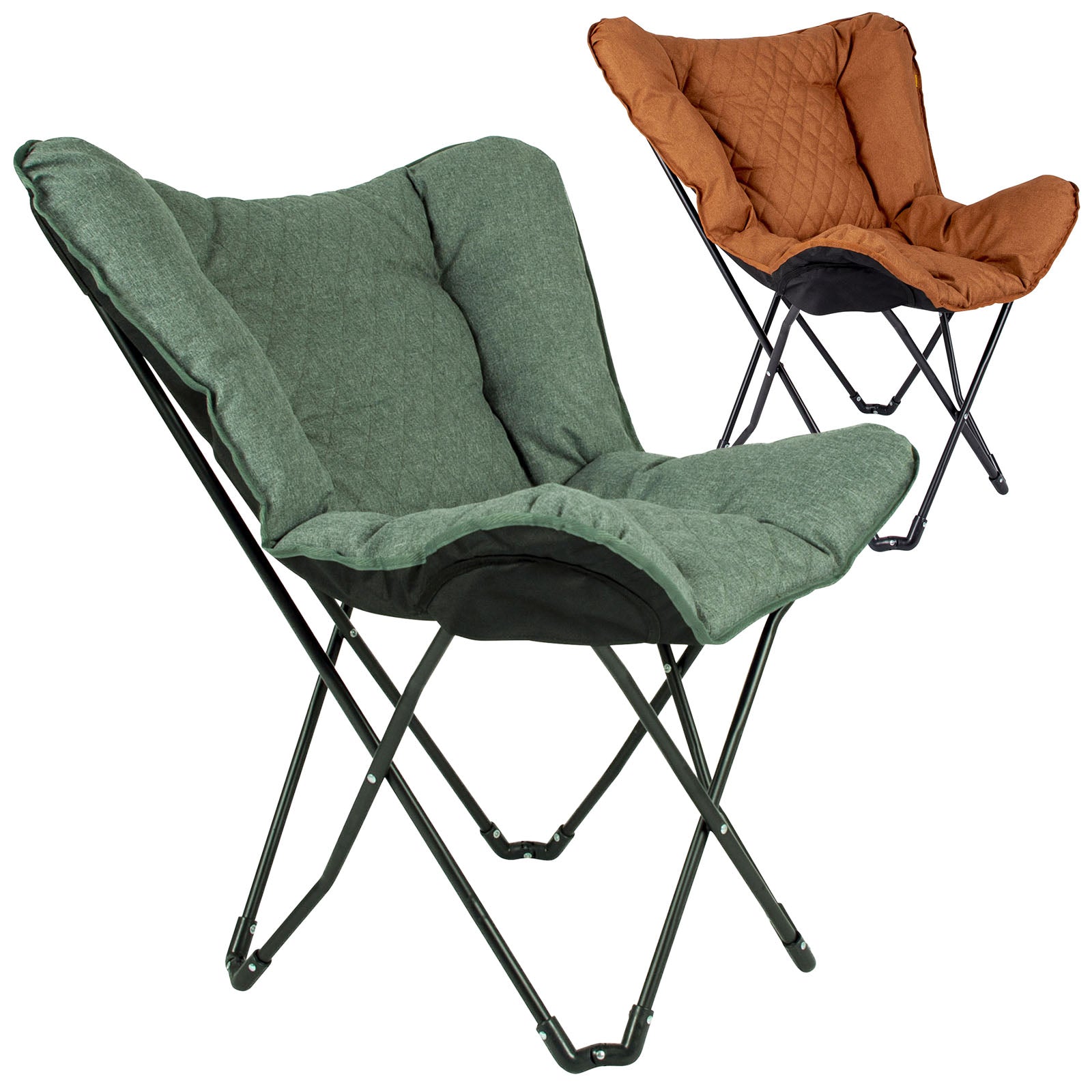 BO-CAMP Chaise papillon Himrod Camping Garden Lounge Chair Fauteuil Chaise pliante