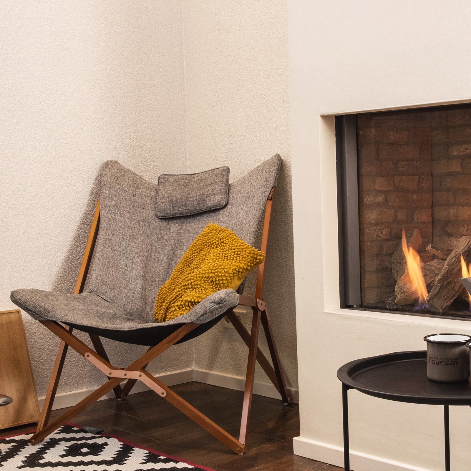 BO-CAMP Camping Stuhl Bloomsbury Klapp Sessel Garten Lounge Holz Faltbar 120 kg