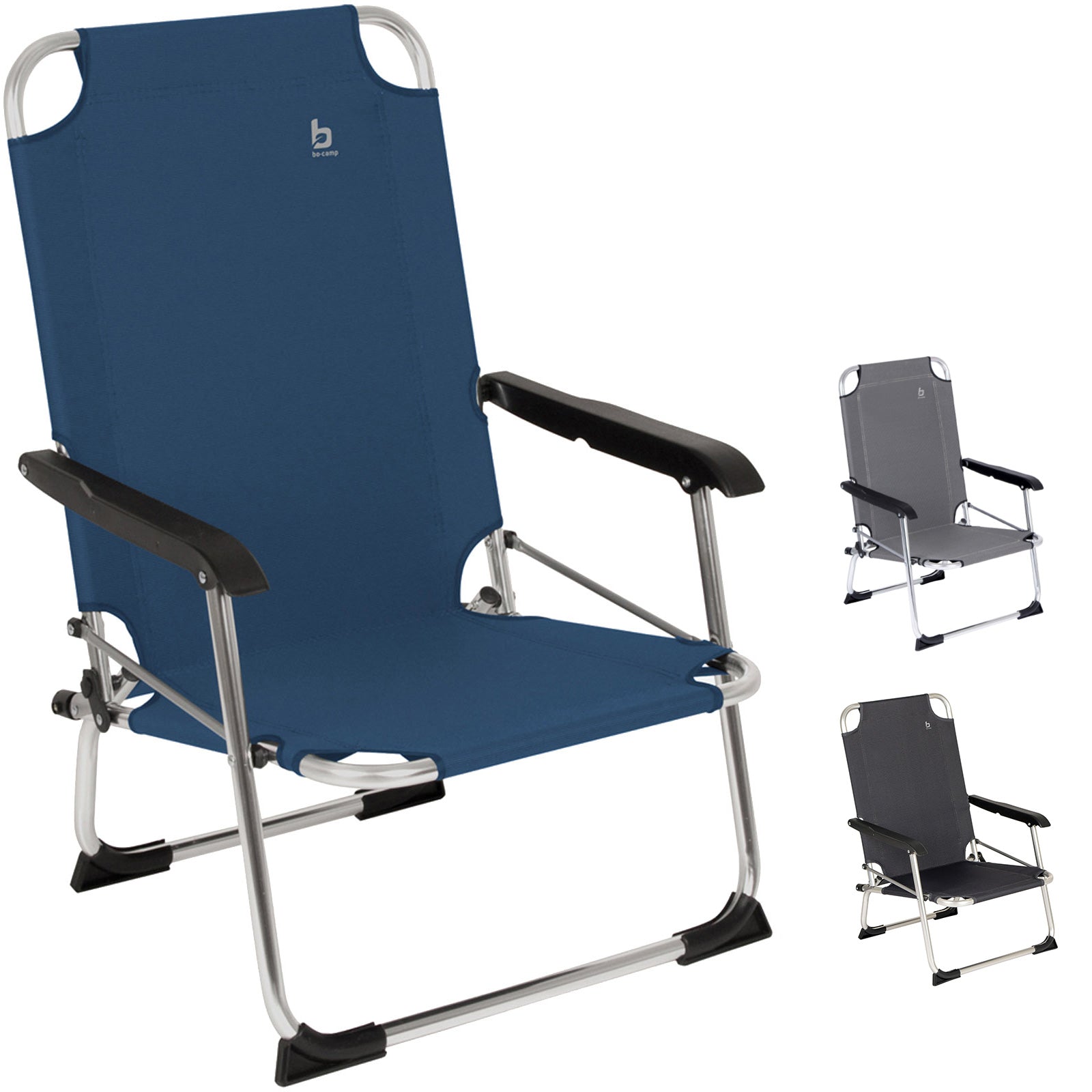 Chaise de plage pliante en aluminium BO-CAMP Copa Rio, fauteuil de jardin, de pêche et de camping bas