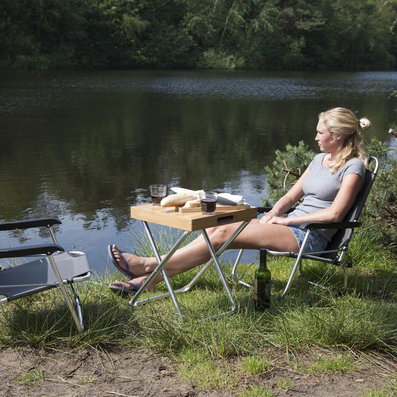 BO-CAMP Alu Beach Chair Copa Rio Folding Chair Camping Fishing Garden Armchair Low