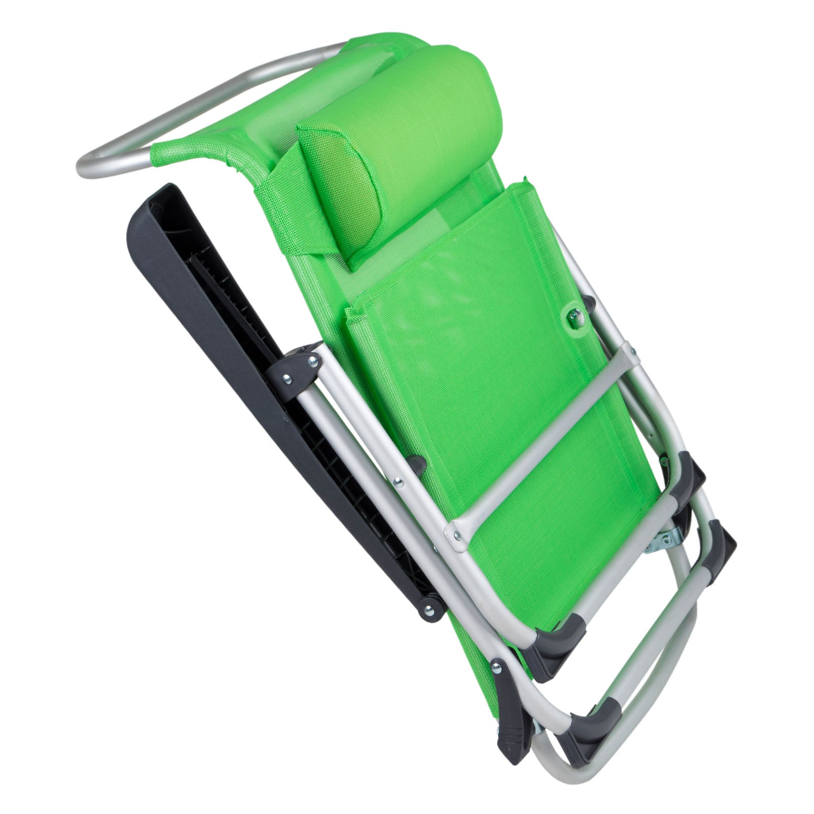 BO-CAMP Chaise longue de plage Chaise pliante de camping Fauteuil de jardin bas en aluminium 100 kg