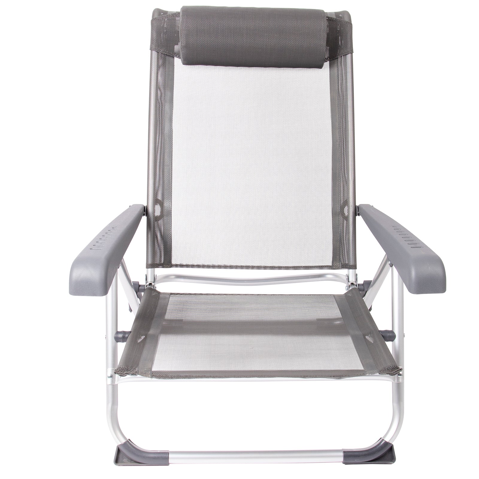 BO-CAMP Chaise longue de plage Chaise pliante de camping Fauteuil de jardin bas en aluminium 100 kg