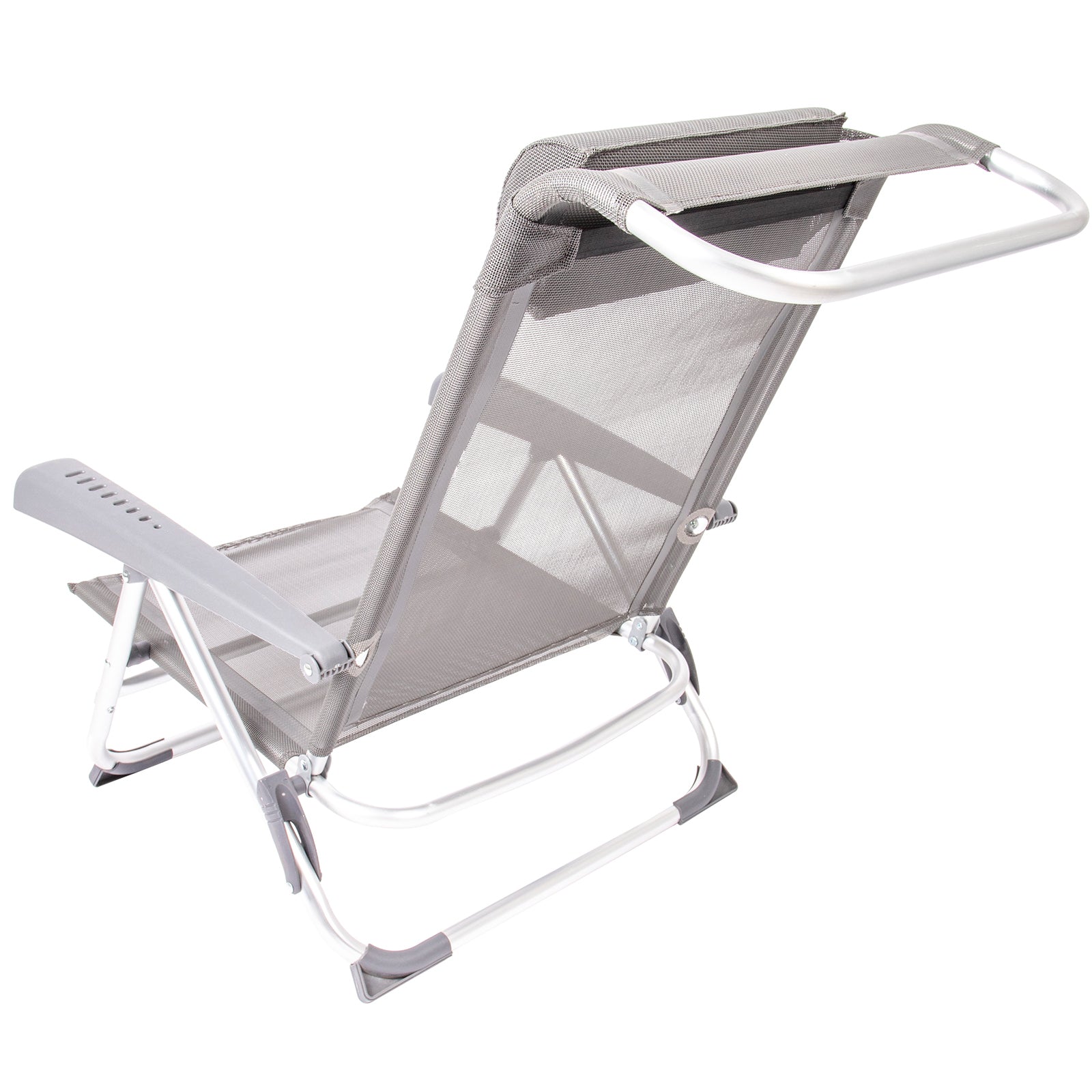BO-CAMP Chaise longue de plage Chaise pliante de camping Fauteuil de jardin bas en aluminium 100 kg
