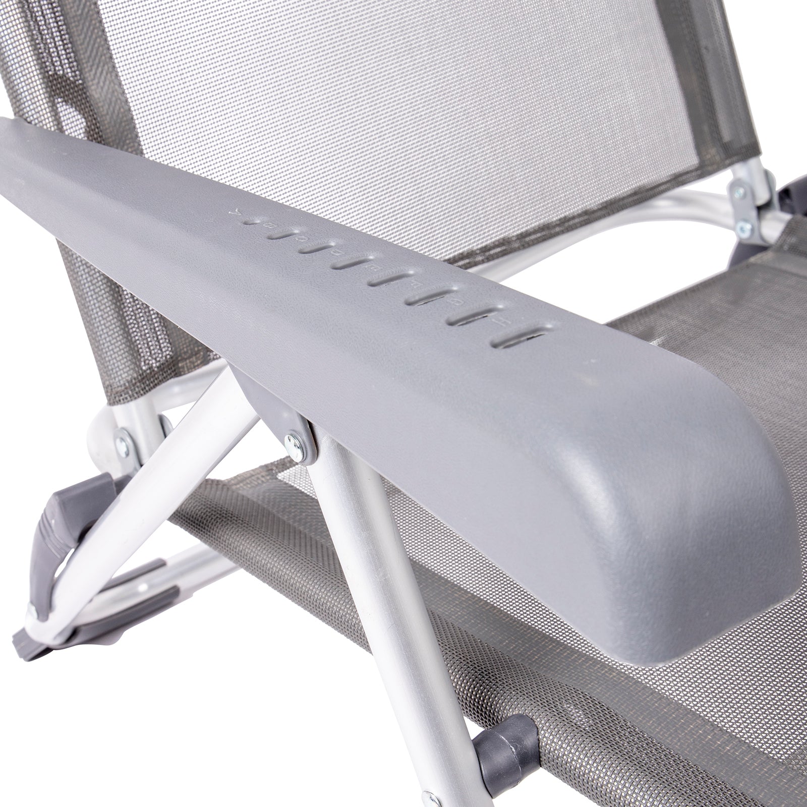 BO-CAMP Chaise longue de plage Chaise pliante de camping Fauteuil de jardin bas en aluminium 100 kg