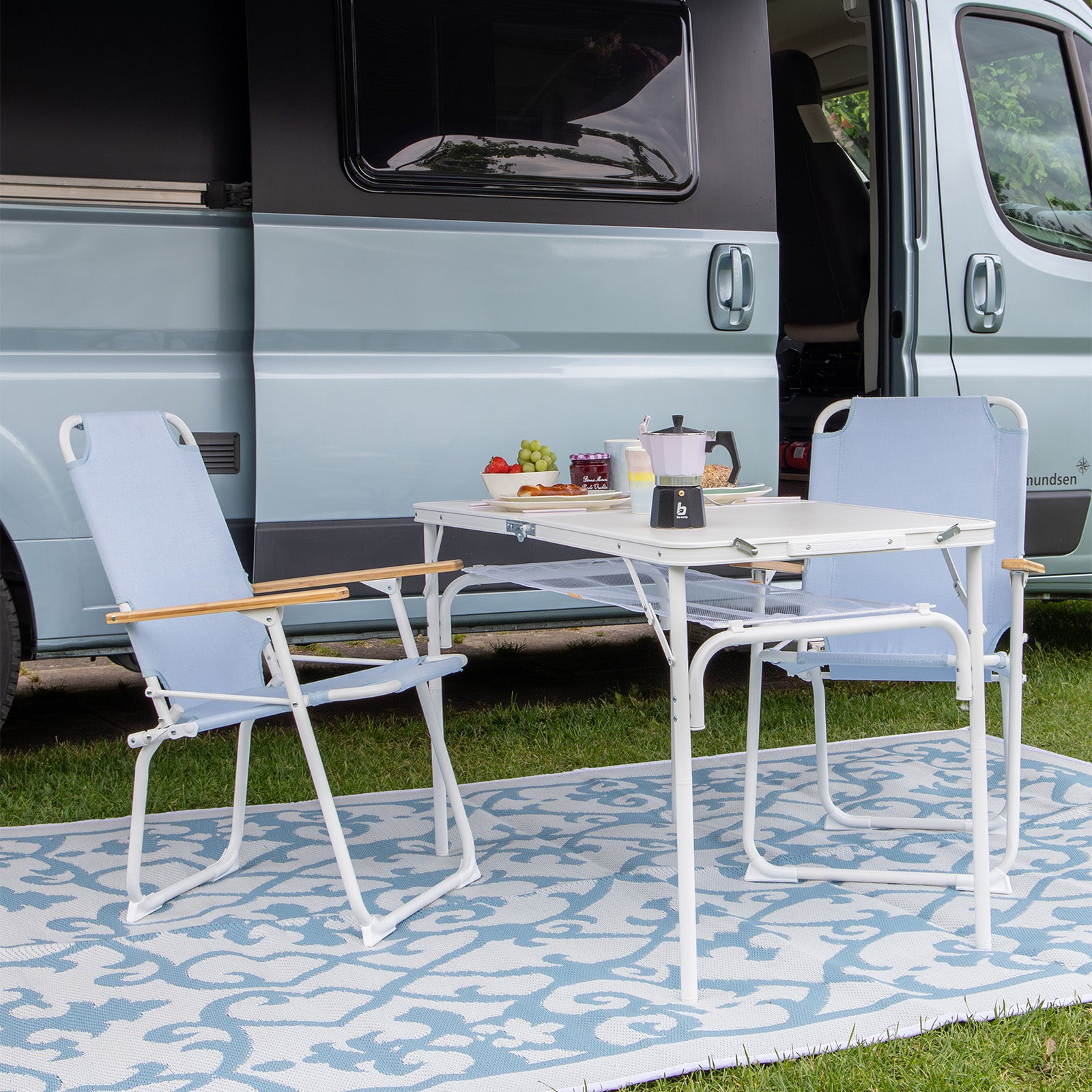 BO-CAMP Chaise de camping Mosset M Chaise de jardin pliante Pliable Aluminium Bois 100 kg