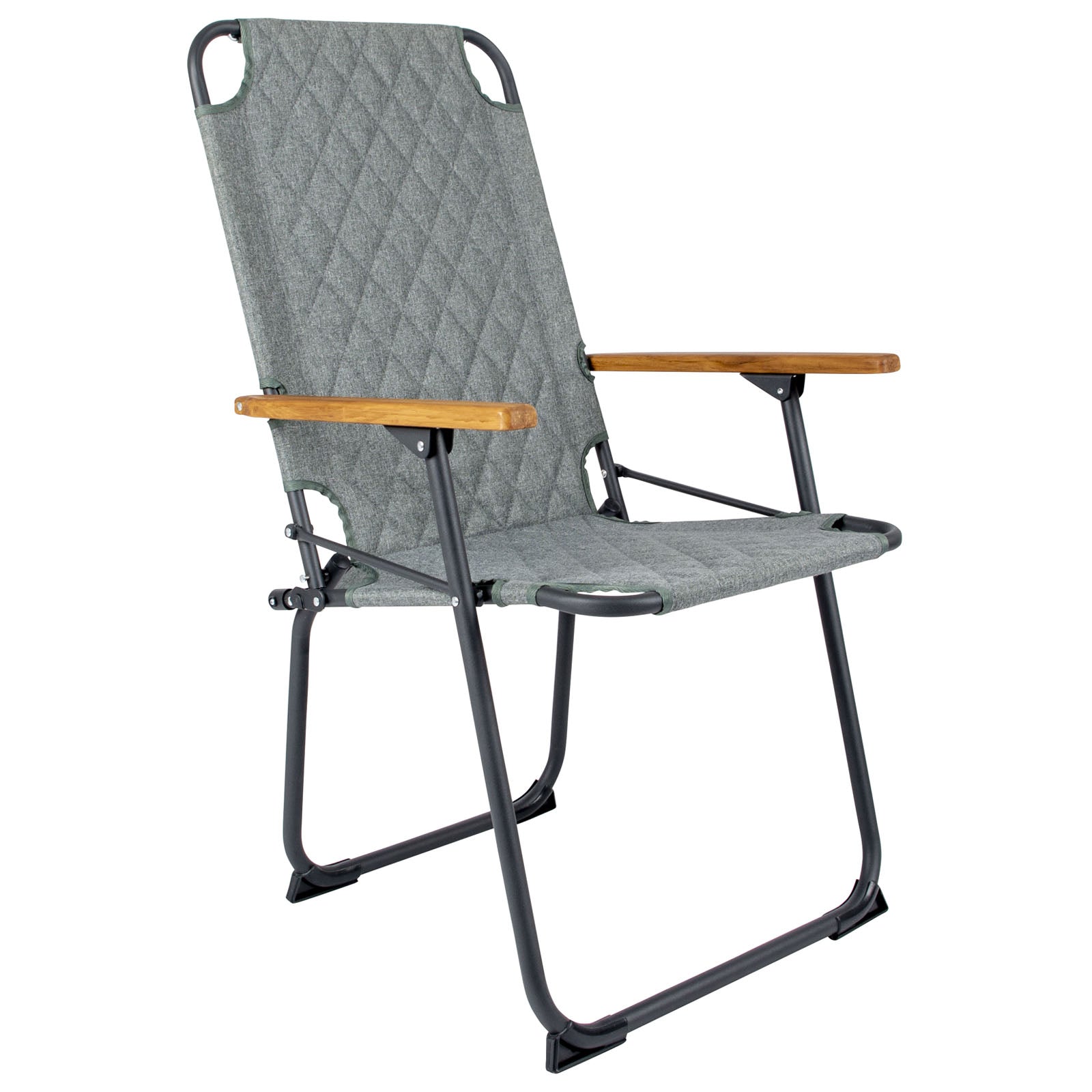 BO-CAMP Camping Chair Jefferson Garden Chair Folding Chair Aluminium Wood 100 kg