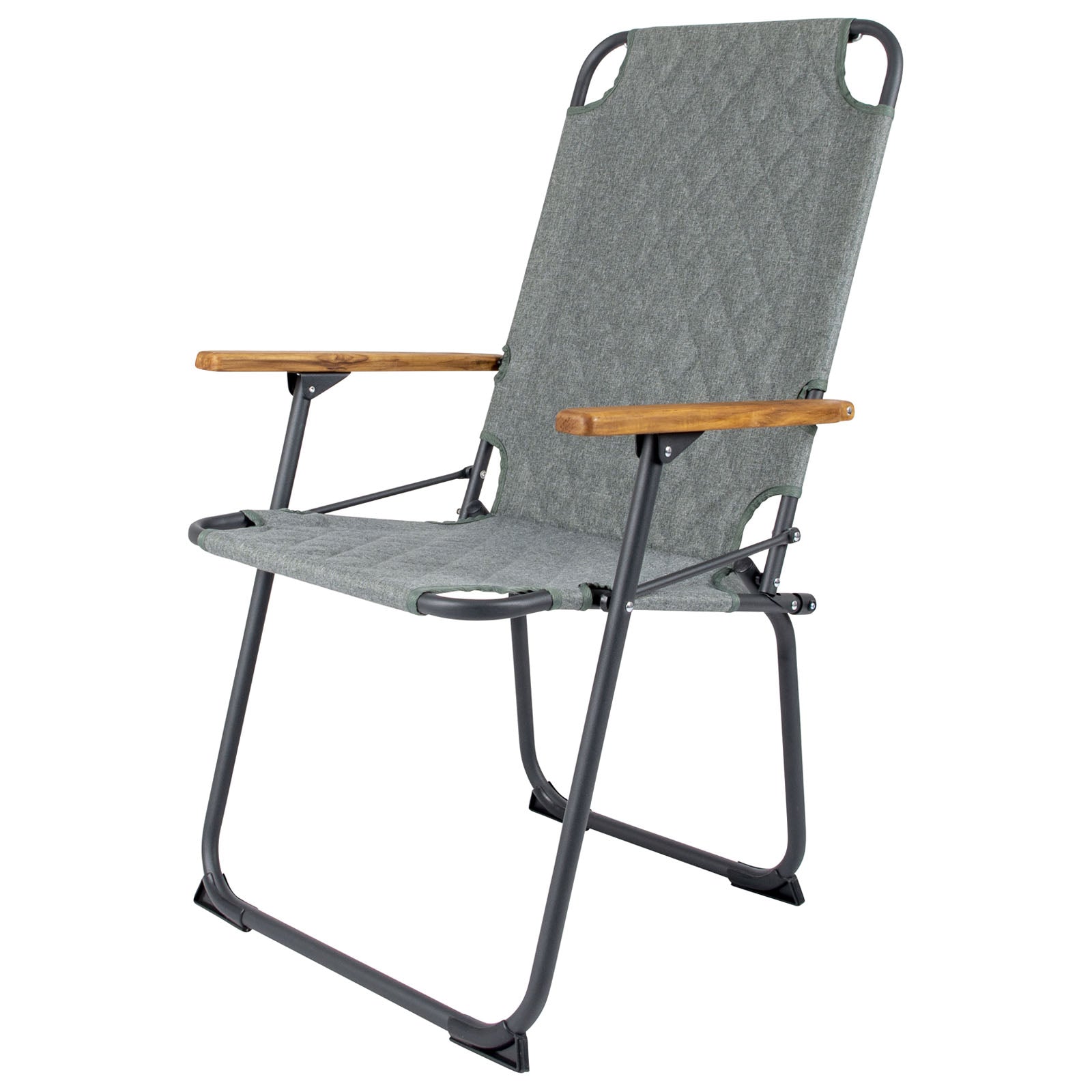 BO-CAMP kampeerstoel Jefferson tuinstoel klapstoel opvouwbare stoel aluminium hout 100 kg