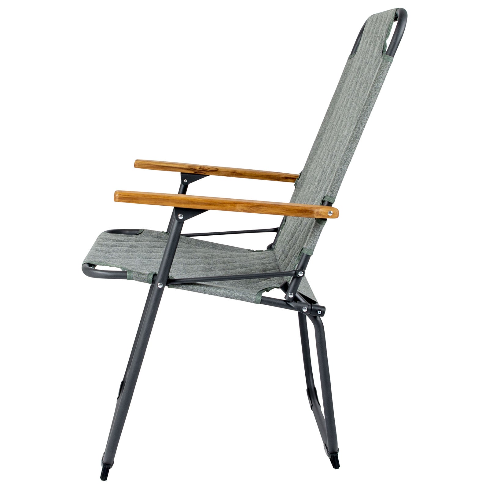 BO-CAMP kampeerstoel Jefferson tuinstoel klapstoel opvouwbare stoel aluminium hout 100 kg