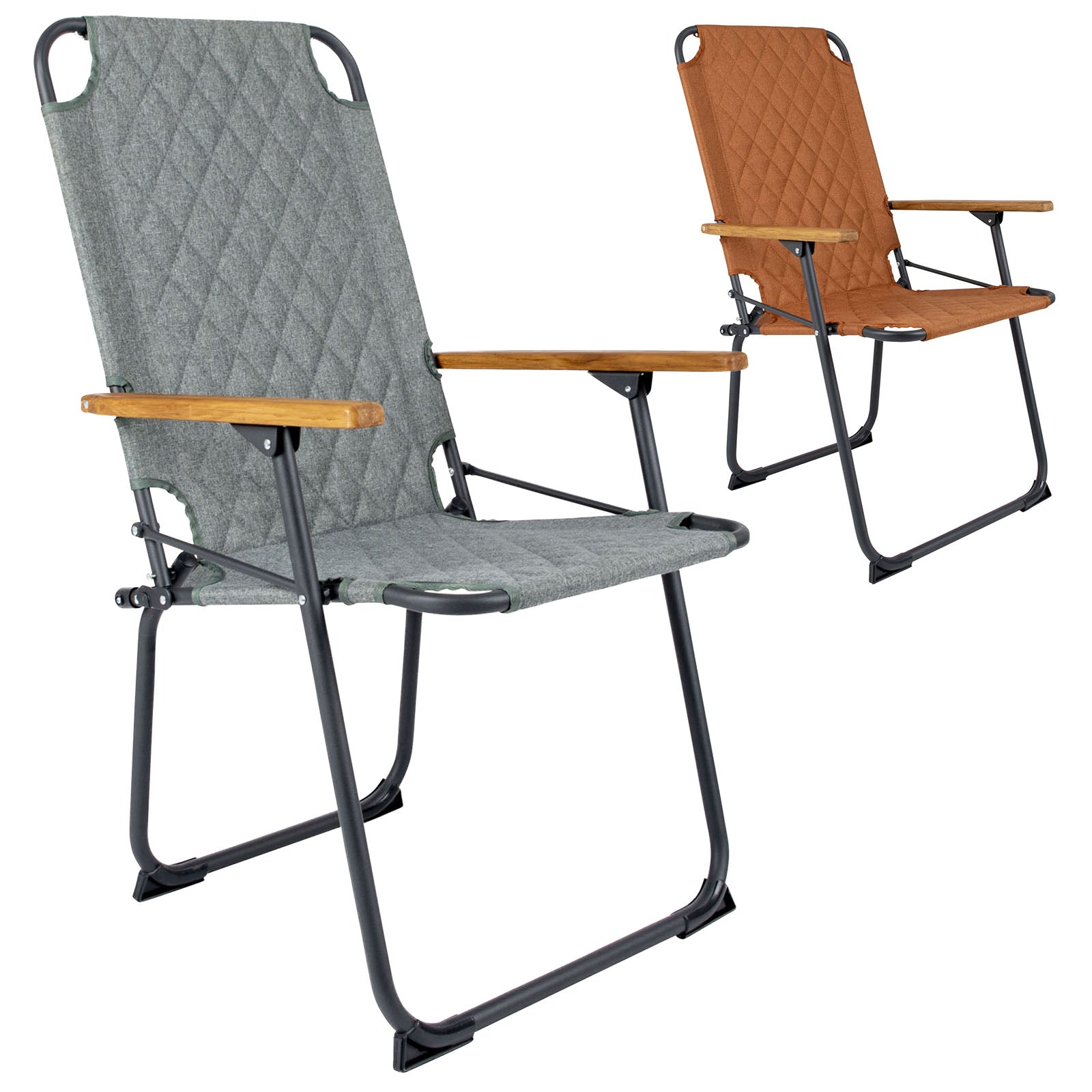 BO-CAMP Camping Chair Jefferson Garden Chair Folding Chair Aluminium Wood 100 kg